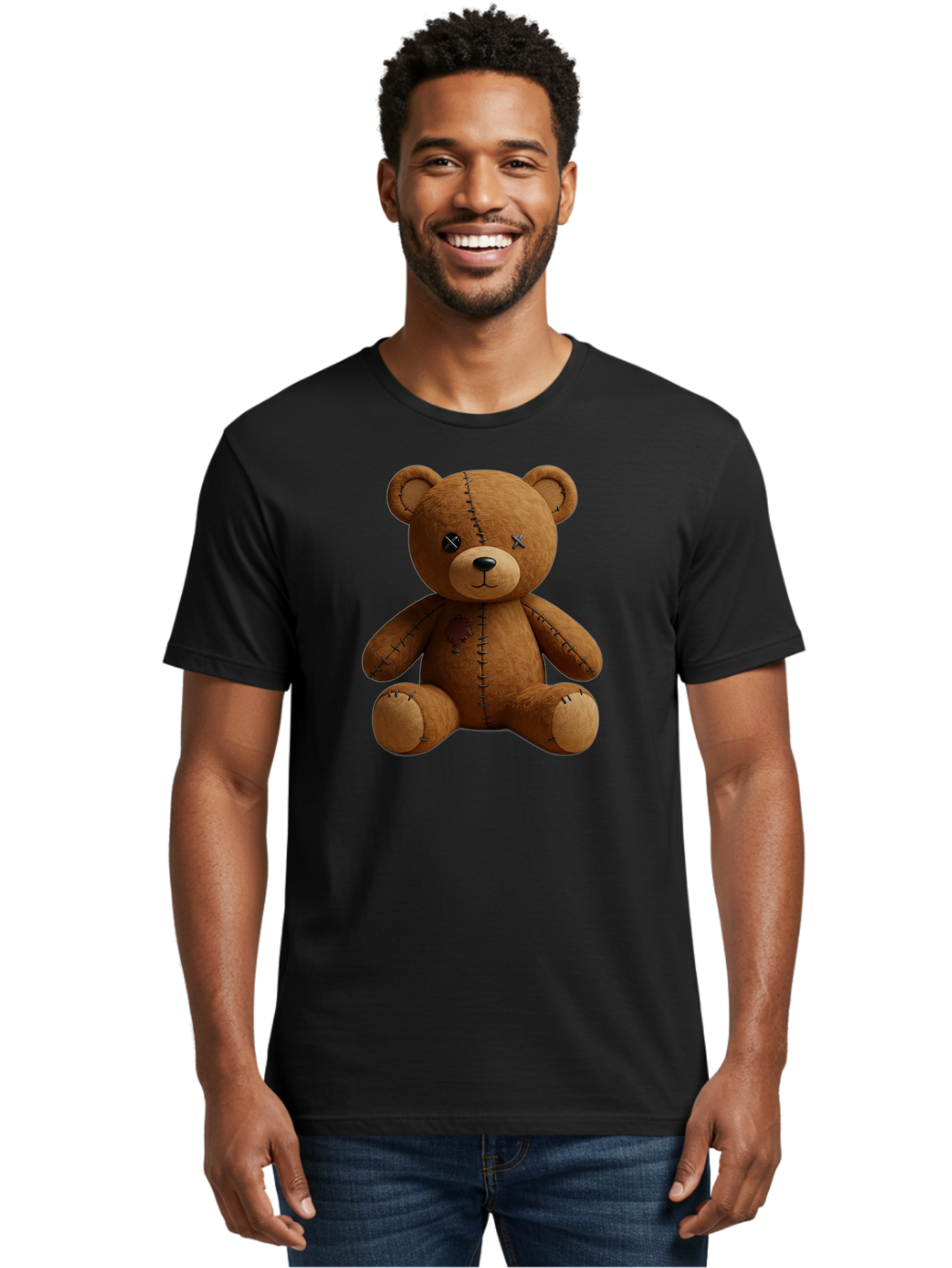 Voodoo-Teddy-Bear-11 Men'S Graphic Tee, 100% Cotton, Comfortable Casual Summer Wear, Machine Washable, Vintage Camera, Old Camera, Antique Camera, Black Camera, Classic Photography, Photography Equipment, Nostalgic Device, Film Camera, Bag075