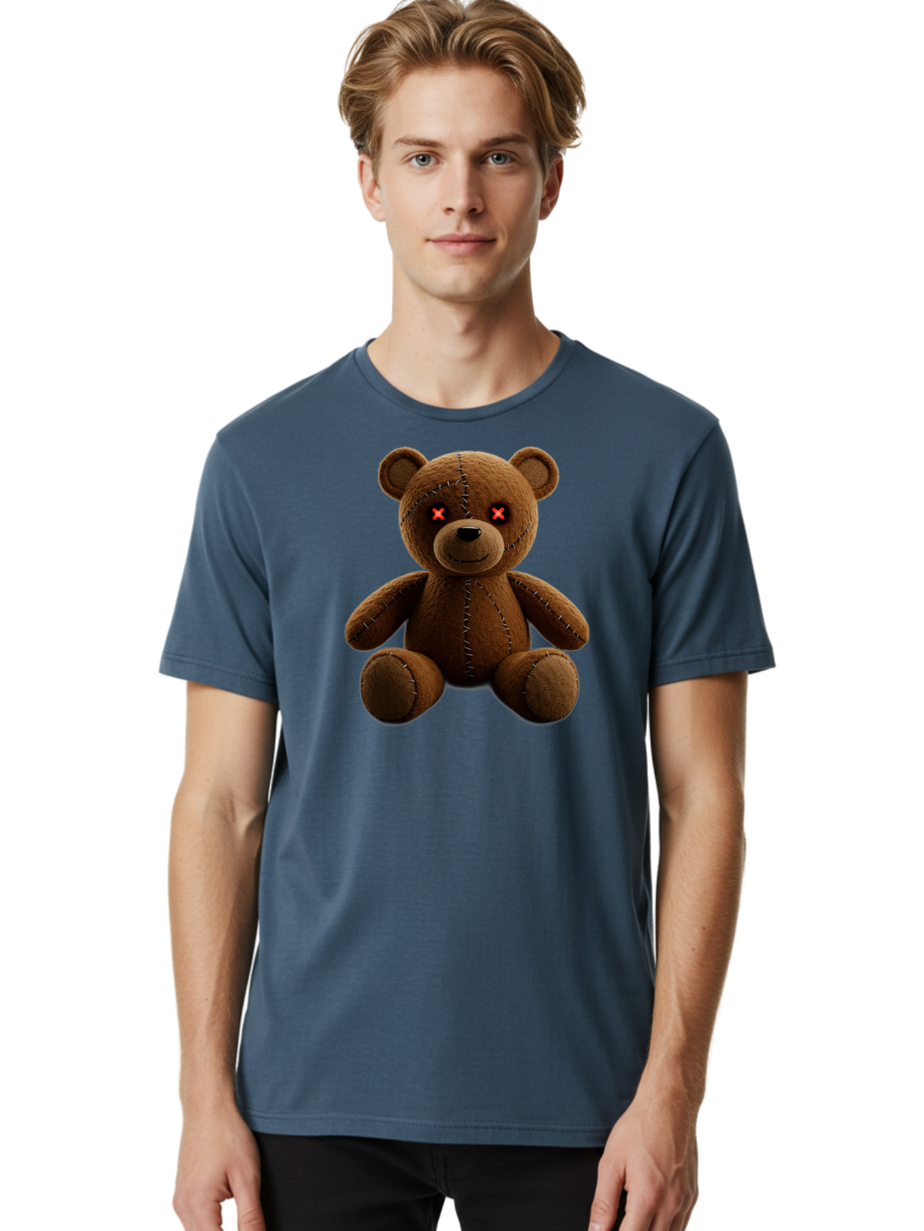 Voodoo-Teddy-Bear-12 Men'S Graphic Tee, 100% Cotton, Comfortable Casual Summer Wear, Machine Washable, Vintage Camera, Old Camera, Antique Camera, Black Camera, Classic Photography, Photography Equipment, Nostalgic Device, Film Camera, Bag076