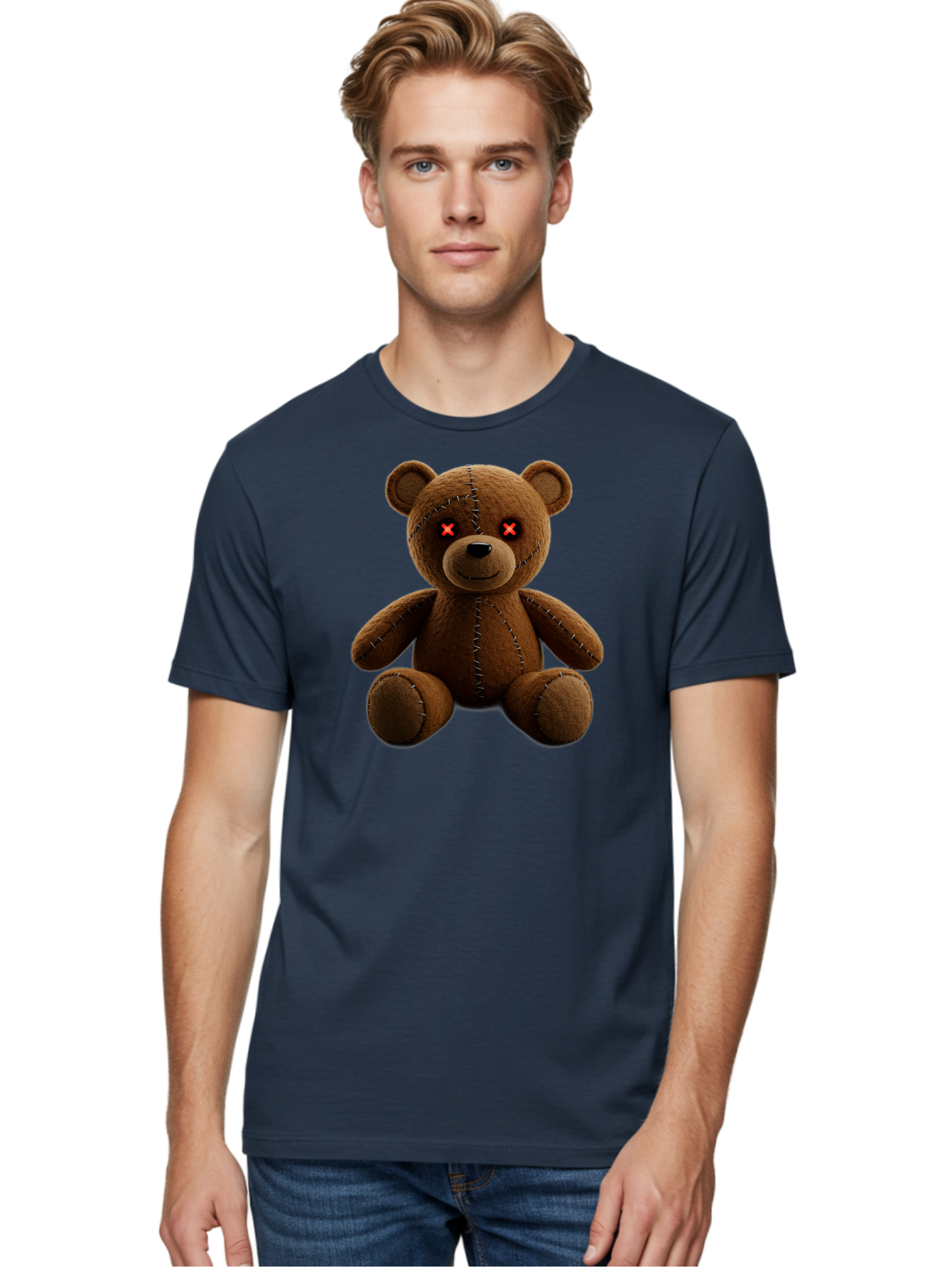 Voodoo-Teddy-Bear-12 Men'S Graphic Tee, 100% Cotton, Comfortable Casual Summer Wear, Machine Washable, Vintage Camera, Old Camera, Antique Camera, Black Camera, Classic Photography, Photography Equipment, Nostalgic Device, Film Camera, Bag076