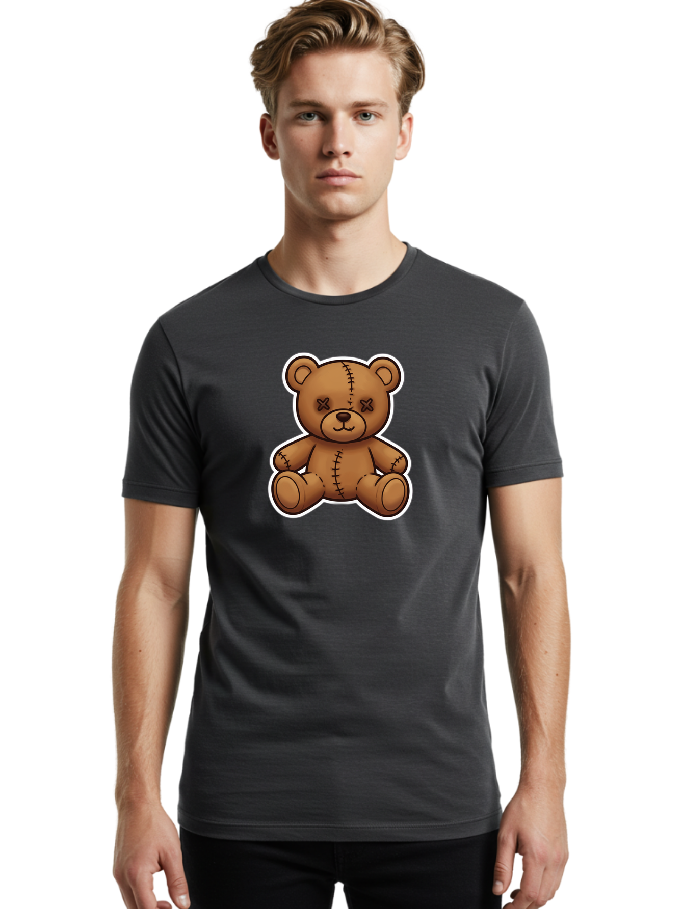Voodoo-Teddy-Bear-2 Men'S Graphic Tee, 100% Cotton, Comfortable Casual Summer Wear, Machine Washable, Vintage Camera, Old Camera, Antique Camera, Black Camera, Classic Photography, Photography Equipment, Nostalgic Device, Film Camera, Bag080