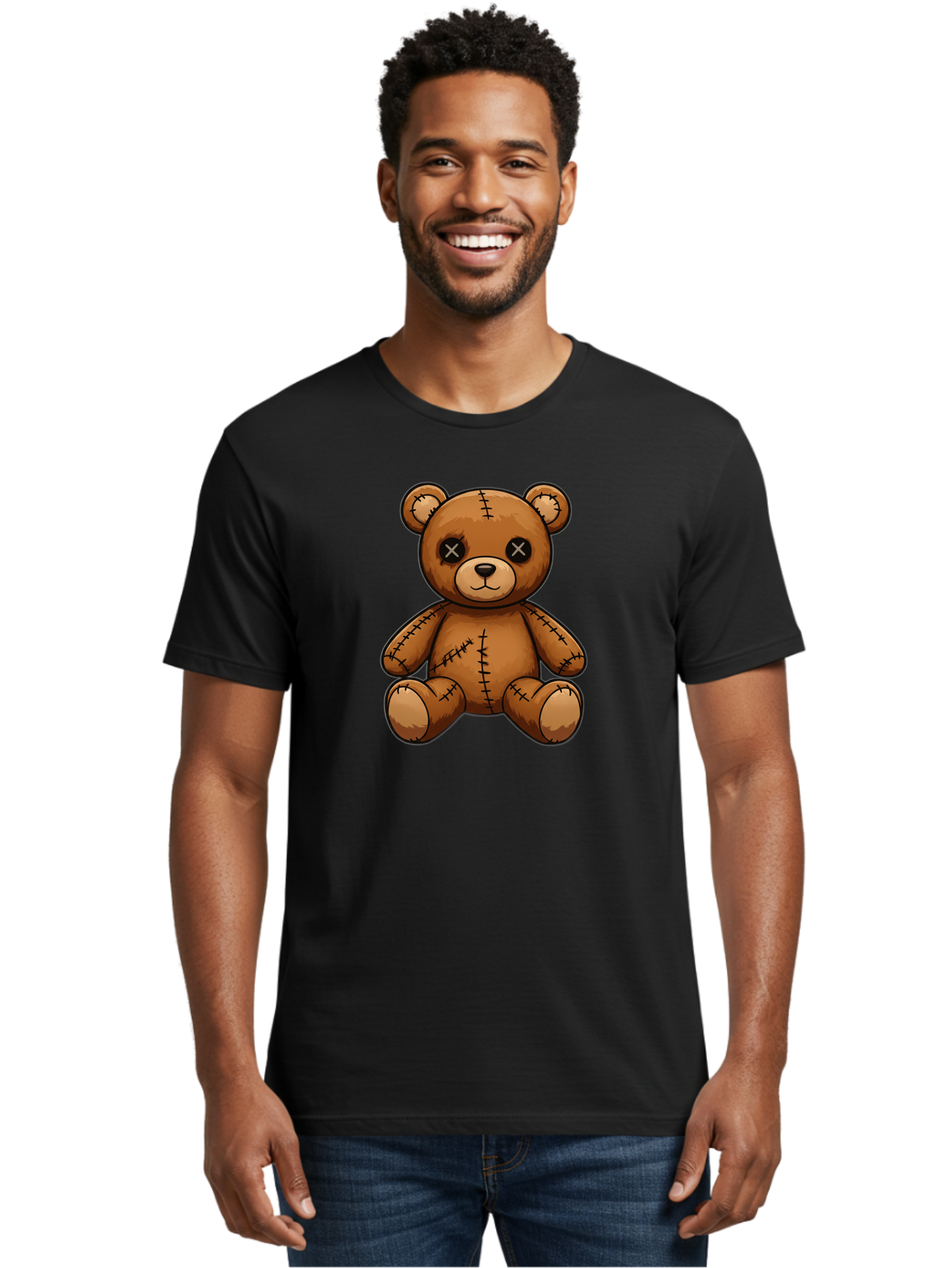 Voodoo-Teddy-Bear-3 Men'S Graphic Tee, 100% Cotton, Comfortable Casual Summer Wear, Machine Washable, Vintage Camera, Old Camera, Antique Camera, Black Camera, Classic Photography, Photography Equipment, Nostalgic Device, Film Camera, Bag081