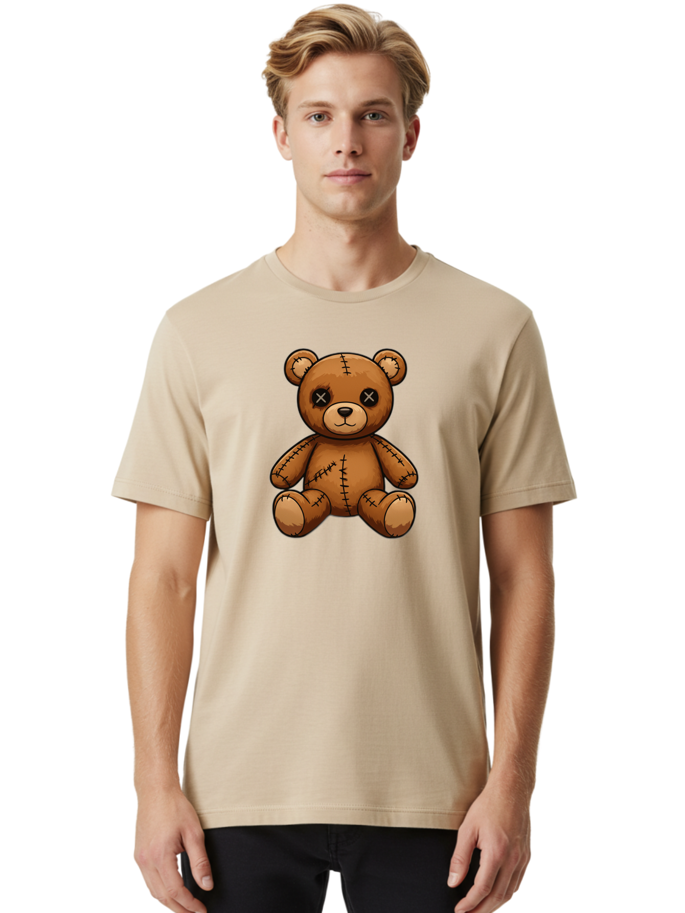 Voodoo-Teddy-Bear-3 Men'S Graphic Tee, 100% Cotton, Comfortable Casual Summer Wear, Machine Washable, Vintage Camera, Old Camera, Antique Camera, Black Camera, Classic Photography, Photography Equipment, Nostalgic Device, Film Camera, Bag081
