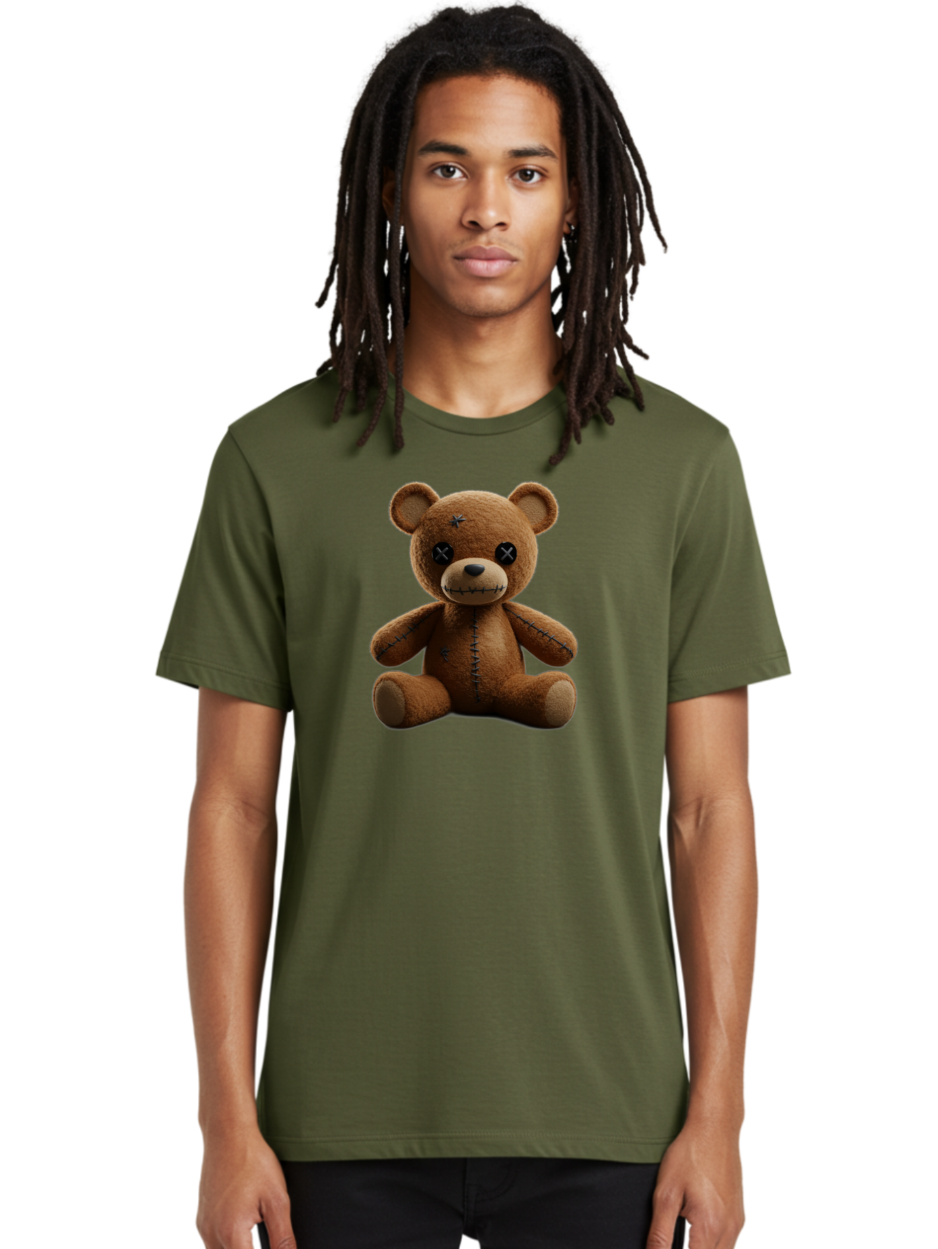 Voodoo-Teddy-Bear-4 Men'S Graphic Tee, 100% Cotton, Comfortable Casual Summer Wear, Machine Washable, Vintage Camera, Old Camera, Antique Camera, Black Camera, Classic Photography, Photography Equipment, Nostalgic Device, Film Camera, Bag082