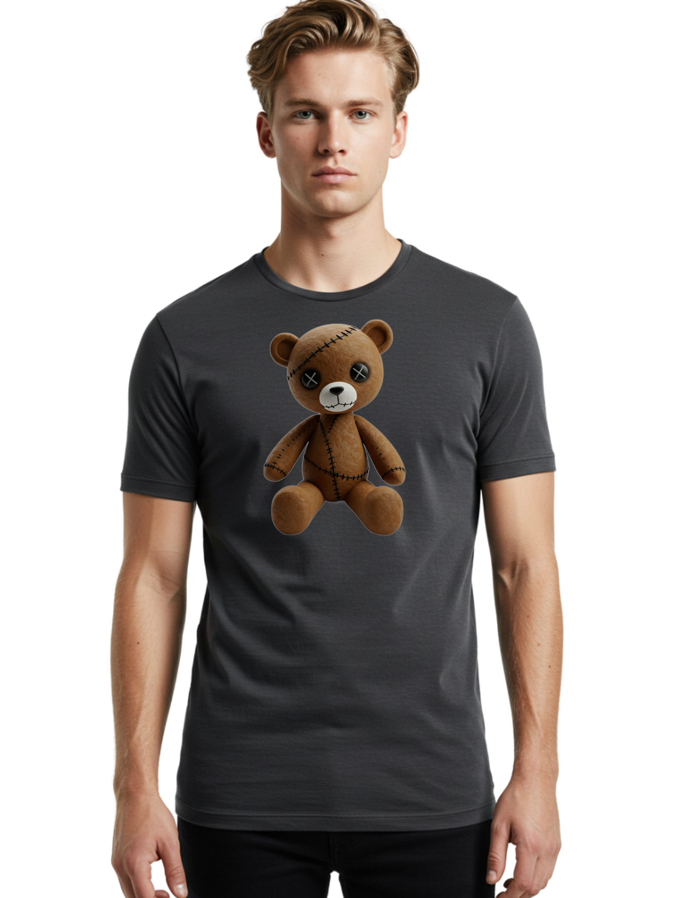 Voodoo-Teddy-Bear-5 Men'S Graphic Tee, 100% Cotton, Comfortable Casual Summer Wear, Machine Washable, Vintage Camera, Old Camera, Antique Camera, Black Camera, Classic Photography, Photography Equipment, Nostalgic Device, Film Camera, Bag083