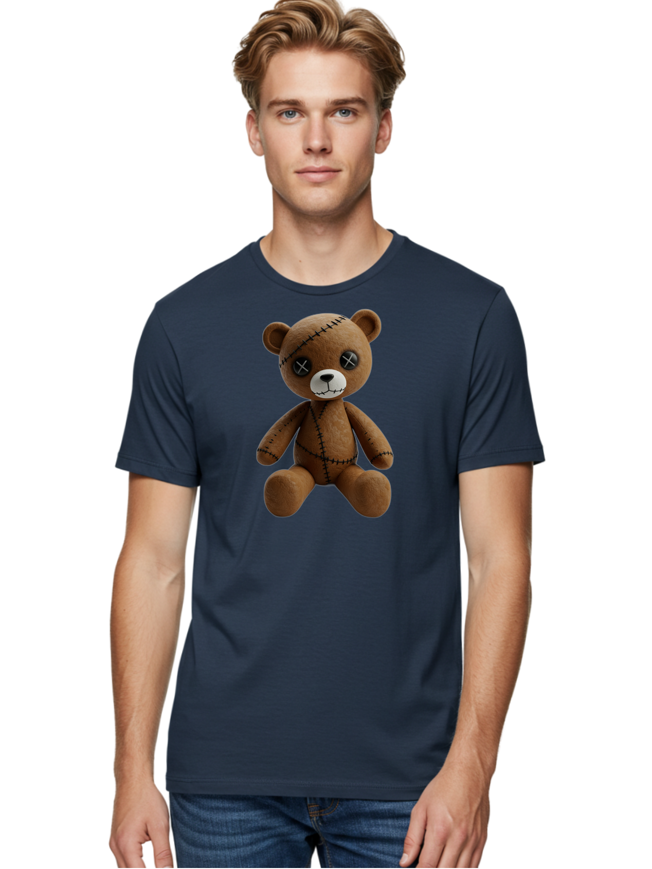 Voodoo-Teddy-Bear-5 Men'S Graphic Tee, 100% Cotton, Comfortable Casual Summer Wear, Machine Washable, Vintage Camera, Old Camera, Antique Camera, Black Camera, Classic Photography, Photography Equipment, Nostalgic Device, Film Camera, Bag083