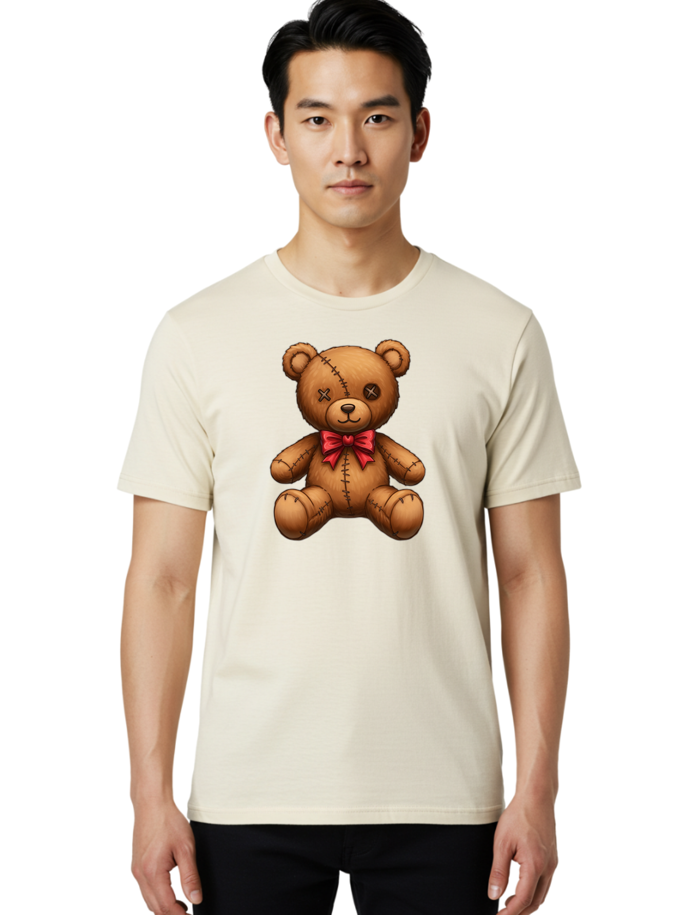 Voodoo-Teddy-Bear-8 Men'S Graphic Tee, 100% Cotton, Comfortable Casual Summer Wear, Machine Washable, Vintage Camera, Old Camera, Antique Camera, Black Camera, Classic Photography, Photography Equipment, Nostalgic Device, Film Camera, Bag086