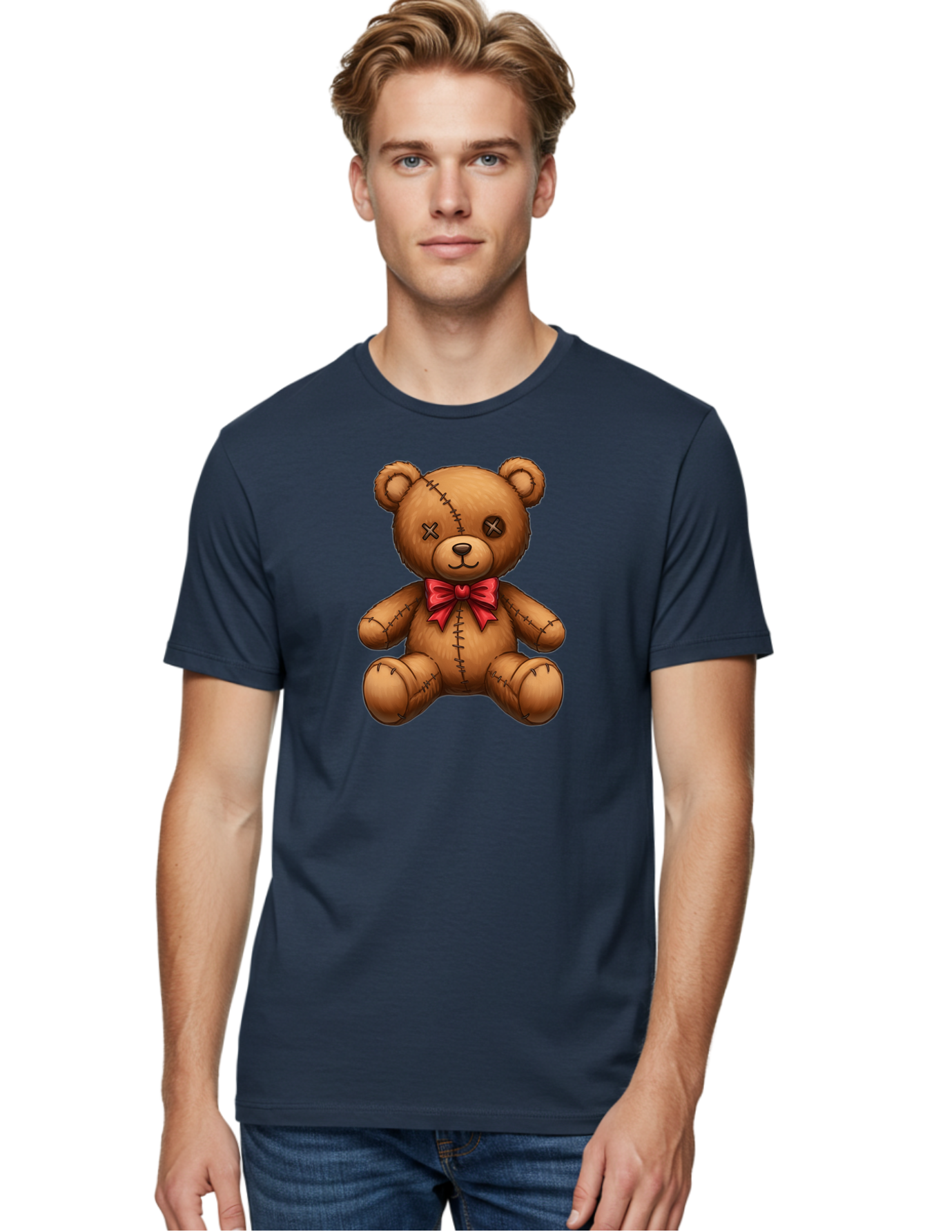 Voodoo-Teddy-Bear-8 Men'S Graphic Tee, 100% Cotton, Comfortable Casual Summer Wear, Machine Washable, Vintage Camera, Old Camera, Antique Camera, Black Camera, Classic Photography, Photography Equipment, Nostalgic Device, Film Camera, Bag086