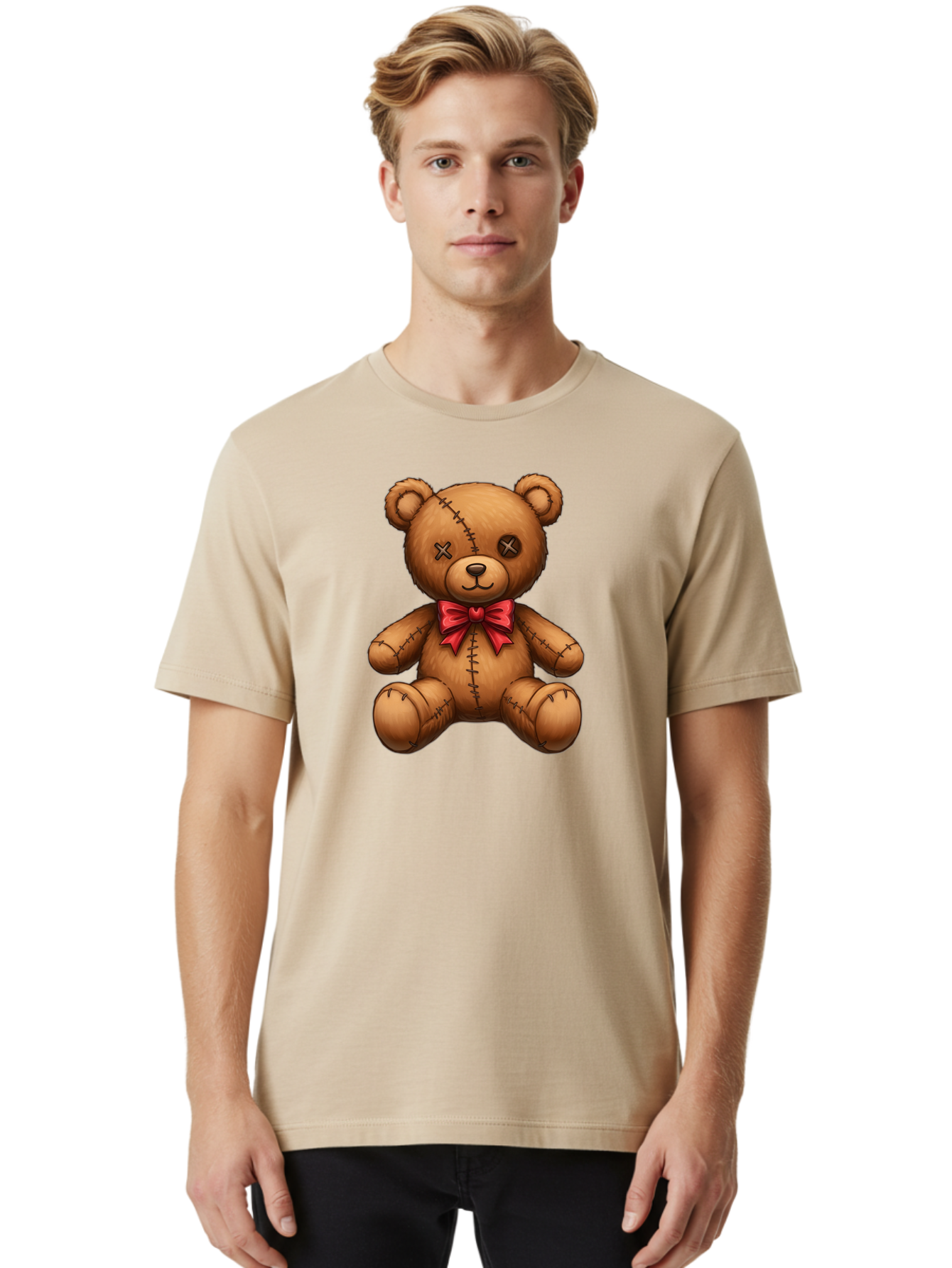 Voodoo-Teddy-Bear-8 Men'S Graphic Tee, 100% Cotton, Comfortable Casual Summer Wear, Machine Washable, Vintage Camera, Old Camera, Antique Camera, Black Camera, Classic Photography, Photography Equipment, Nostalgic Device, Film Camera, Bag086