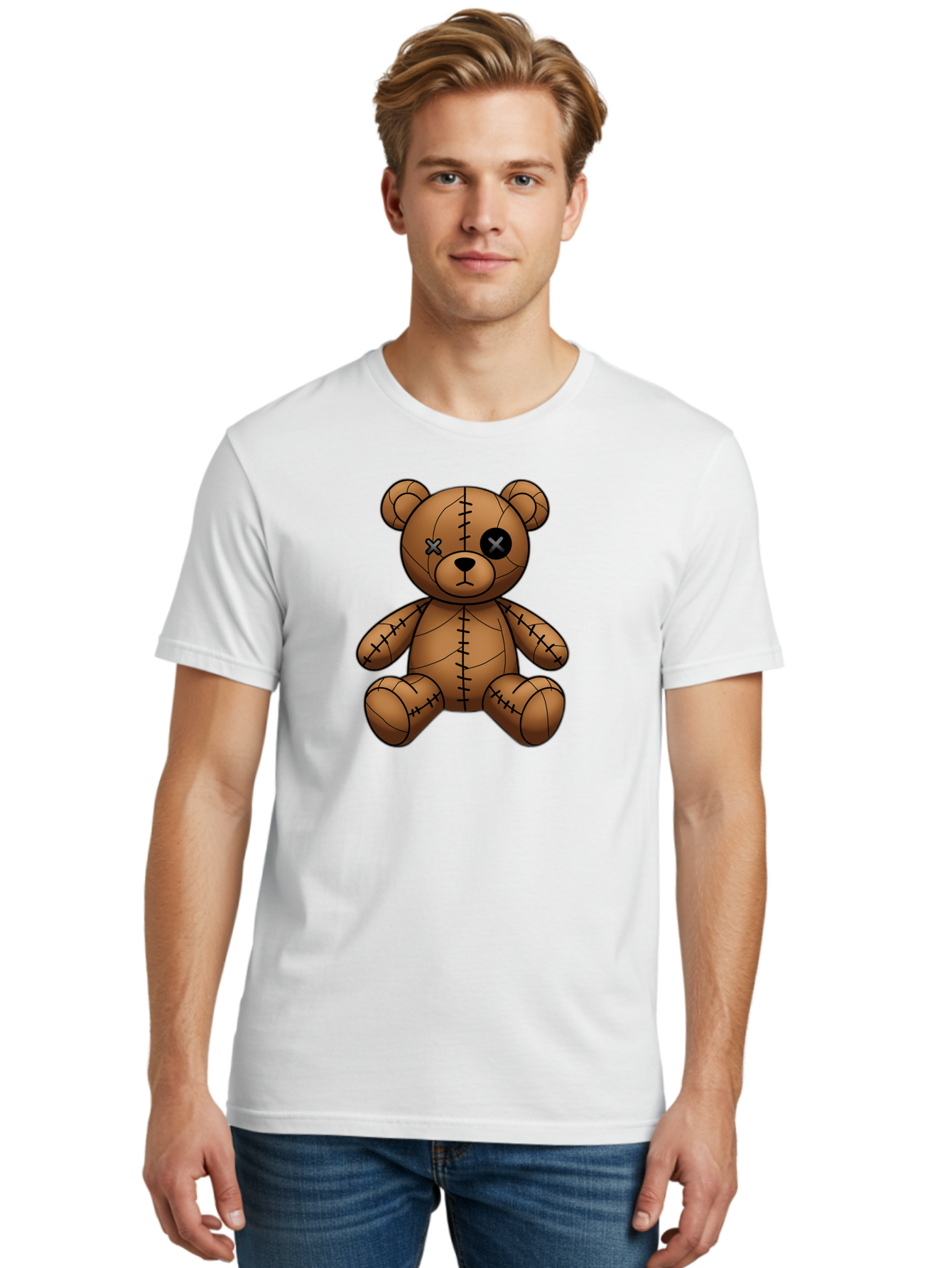 Voodoo-Teddy-Bear-9 Men'S Graphic Tee, 100% Cotton, Comfortable Casual Summer Wear, Machine Washable, Vintage Camera, Old Camera, Antique Camera, Black Camera, Classic Photography, Photography Equipment, Nostalgic Device, Film Camera, Bag087