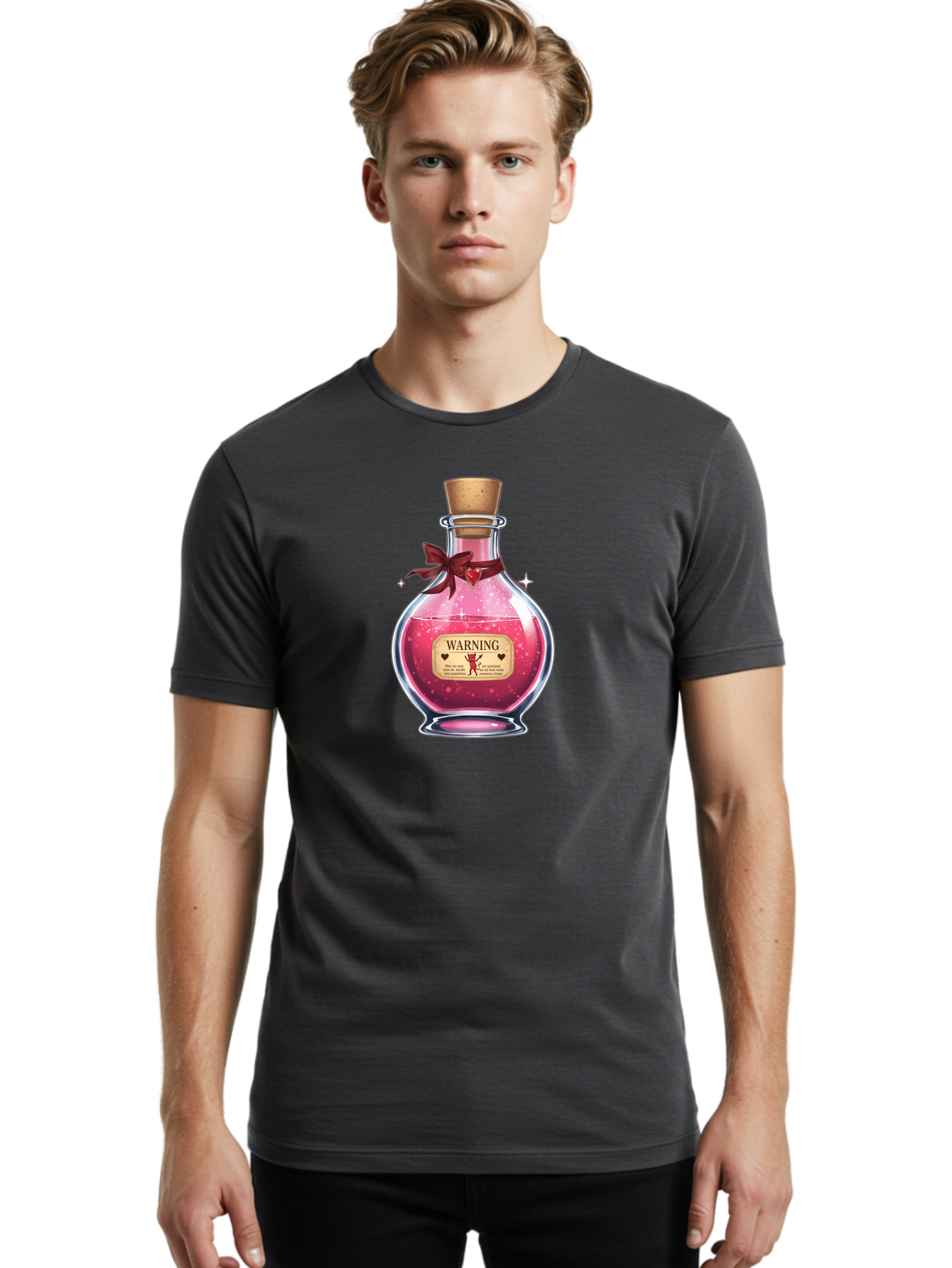 Warning-Love-Potion Men'S Graphic Tee, 100% Cotton, Comfortable Casual Summer Wear, Machine Washable, Vintage Camera, Old Camera, Antique Camera, Black Camera, Classic Photography, Photography Equipment, Nostalgic Device, Film Camera, Bag093