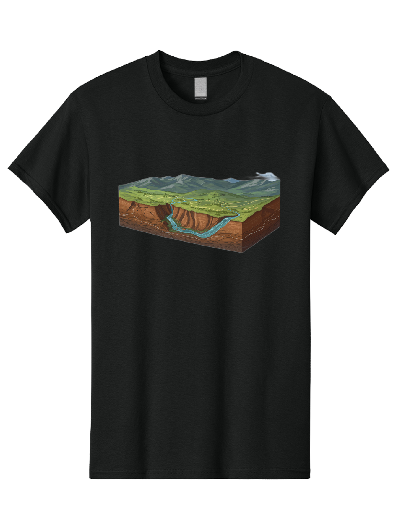 3D-Landscape-Cross-Section Men'S Graphic Tee, 100% Cotton, Comfortable Casual Summer Wear, Machine Washable, Vintage Camera, Old Camera, Antique Camera, Black Camera, Classic Photography, Photography Equipment, Nostalgic Device, Film Camera, Bag107