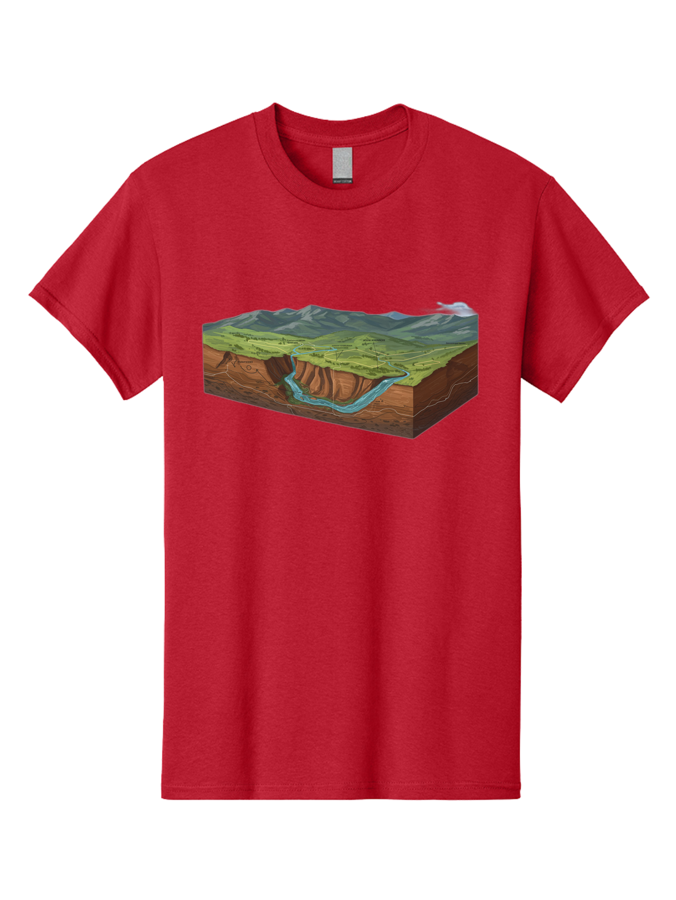 3D-Landscape-Cross-Section Men'S Graphic Tee, 100% Cotton, Comfortable Casual Summer Wear, Machine Washable, Vintage Camera, Old Camera, Antique Camera, Black Camera, Classic Photography, Photography Equipment, Nostalgic Device, Film Camera, Bag107