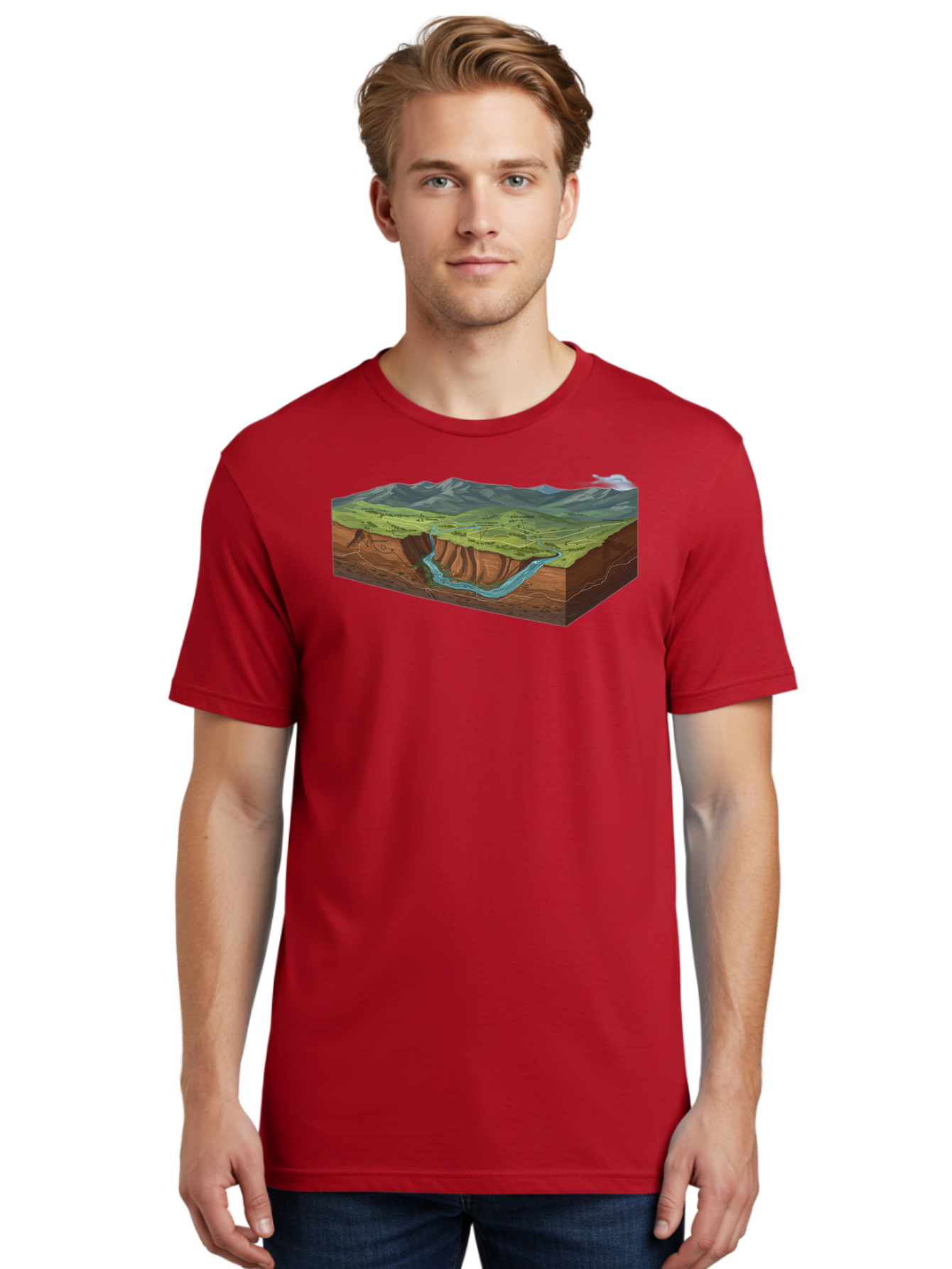 3D-Landscape-Cross-Section Men'S Graphic Tee, 100% Cotton, Comfortable Casual Summer Wear, Machine Washable, Vintage Camera, Old Camera, Antique Camera, Black Camera, Classic Photography, Photography Equipment, Nostalgic Device, Film Camera, Bag107