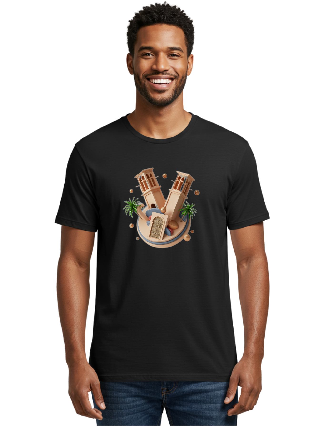 3D-Mosque-Towers Men'S Graphic Tee, 100% Cotton, Comfortable Casual Summer Wear, Machine Washable, Vintage Camera, Old Camera, Antique Camera, Black Camera, Classic Photography, Photography Equipment, Nostalgic Device, Film Camera, Camera Art Bag109