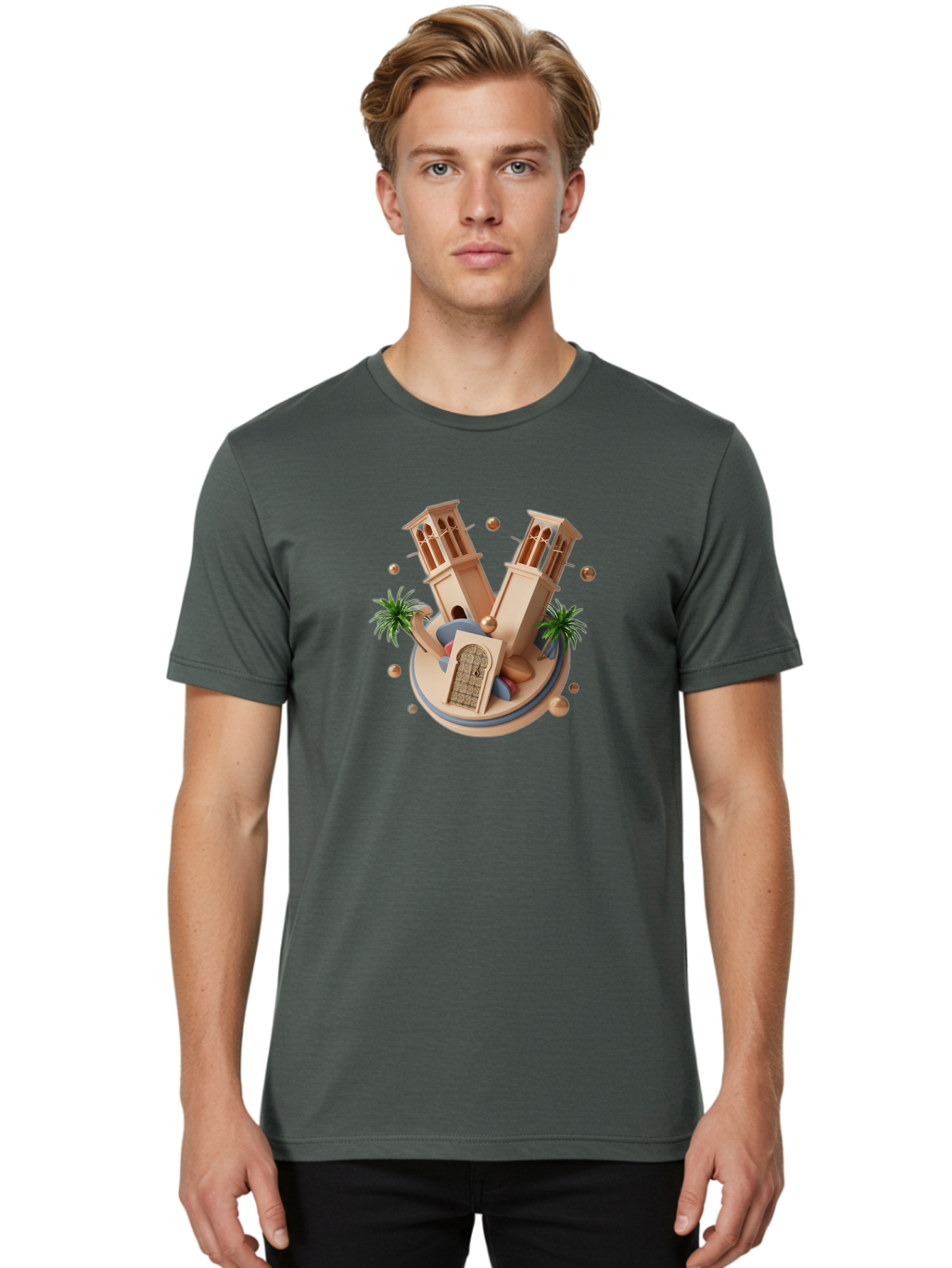 3D-Mosque-Towers Men'S Graphic Tee, 100% Cotton, Comfortable Casual Summer Wear, Machine Washable, Vintage Camera, Old Camera, Antique Camera, Black Camera, Classic Photography, Photography Equipment, Nostalgic Device, Film Camera, Camera Art Bag109