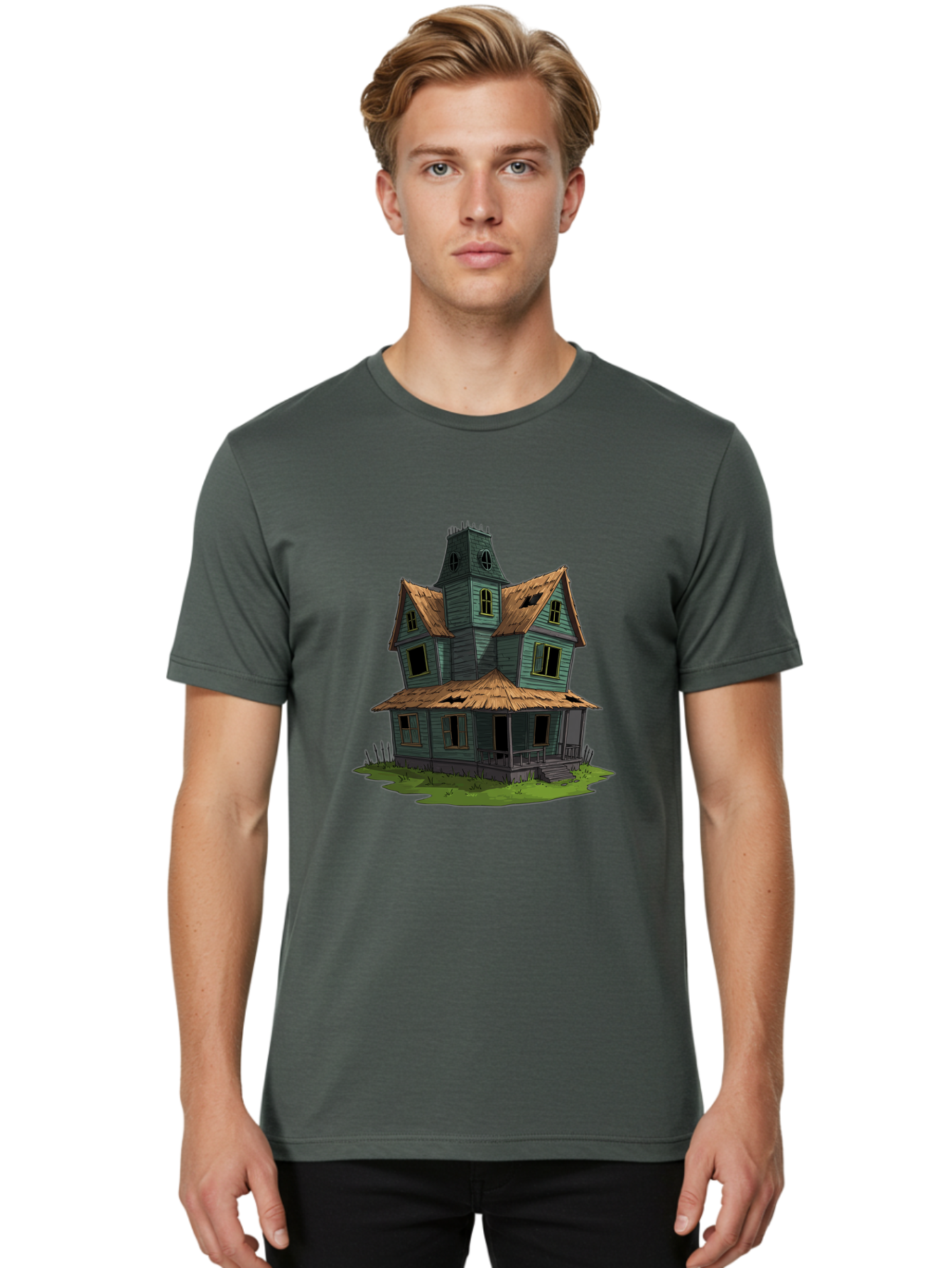 Abandoned-Victorian-House Men'S Graphic Tee, 100% Cotton, Comfortable Casual Summer Wear, Machine Washable, Vintage Camera, Old Camera, Antique Camera, Black Camera, Classic Photography, Photography Equipment, Nostalgic Device, Film Camera, Bag120