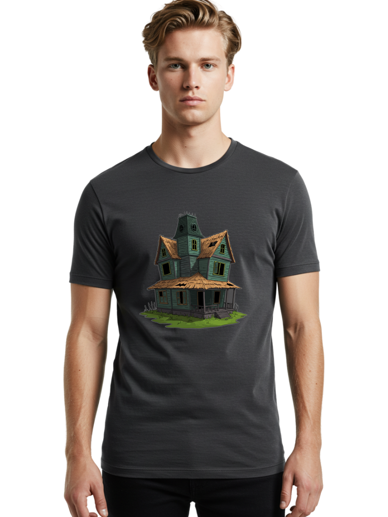 Abandoned-Victorian-House Men'S Graphic Tee, 100% Cotton, Comfortable Casual Summer Wear, Machine Washable, Vintage Camera, Old Camera, Antique Camera, Black Camera, Classic Photography, Photography Equipment, Nostalgic Device, Film Camera, Bag120