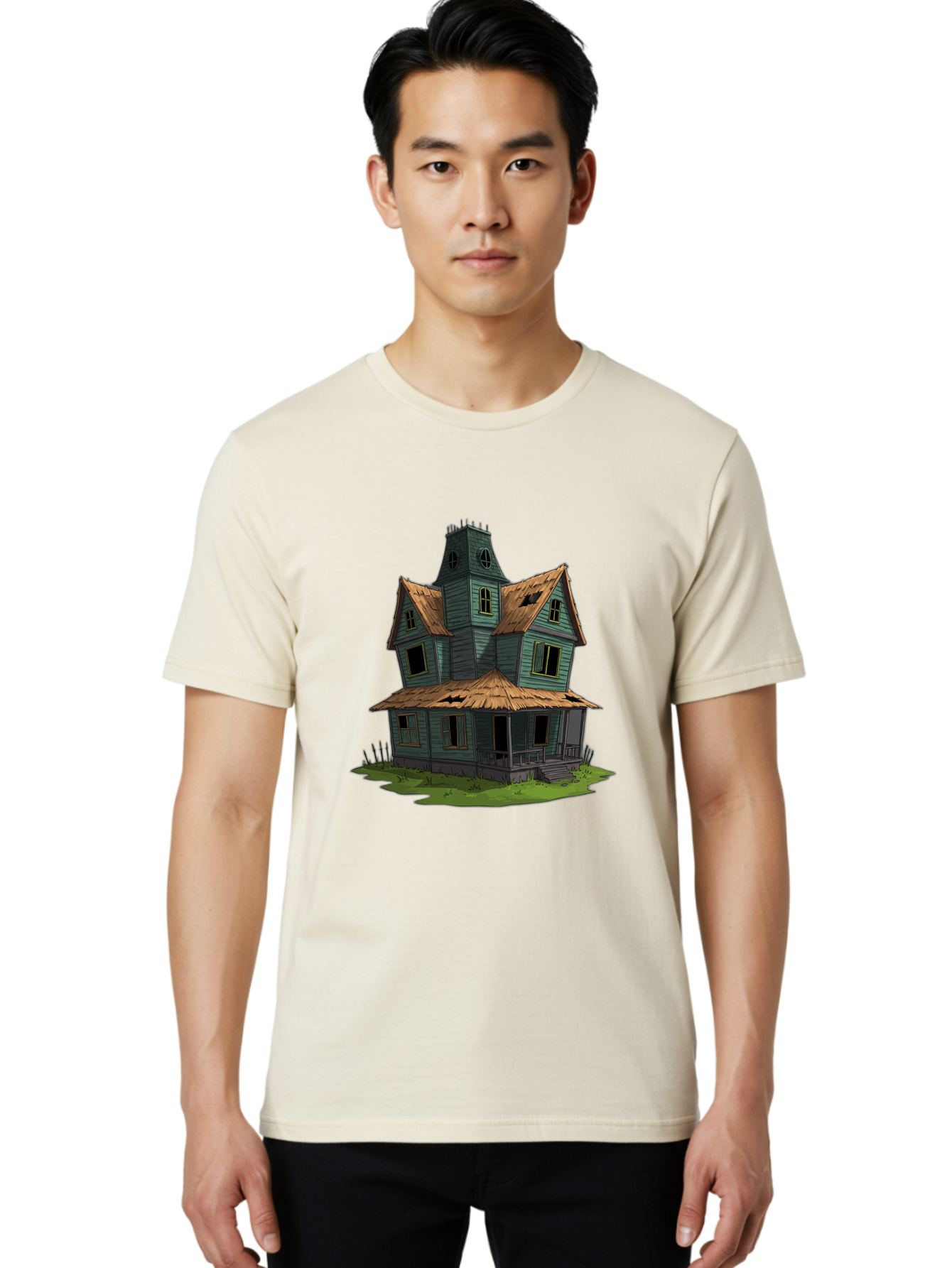 Abandoned-Victorian-House Men'S Graphic Tee, 100% Cotton, Comfortable Casual Summer Wear, Machine Washable, Vintage Camera, Old Camera, Antique Camera, Black Camera, Classic Photography, Photography Equipment, Nostalgic Device, Film Camera, Bag120
