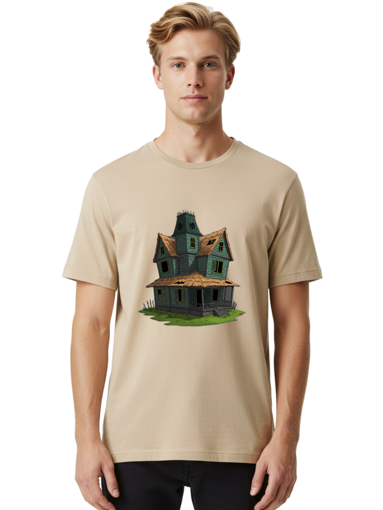 Abandoned-Victorian-House Men'S Graphic Tee, 100% Cotton, Comfortable Casual Summer Wear, Machine Washable, Vintage Camera, Old Camera, Antique Camera, Black Camera, Classic Photography, Photography Equipment, Nostalgic Device, Film Camera, Bag120
