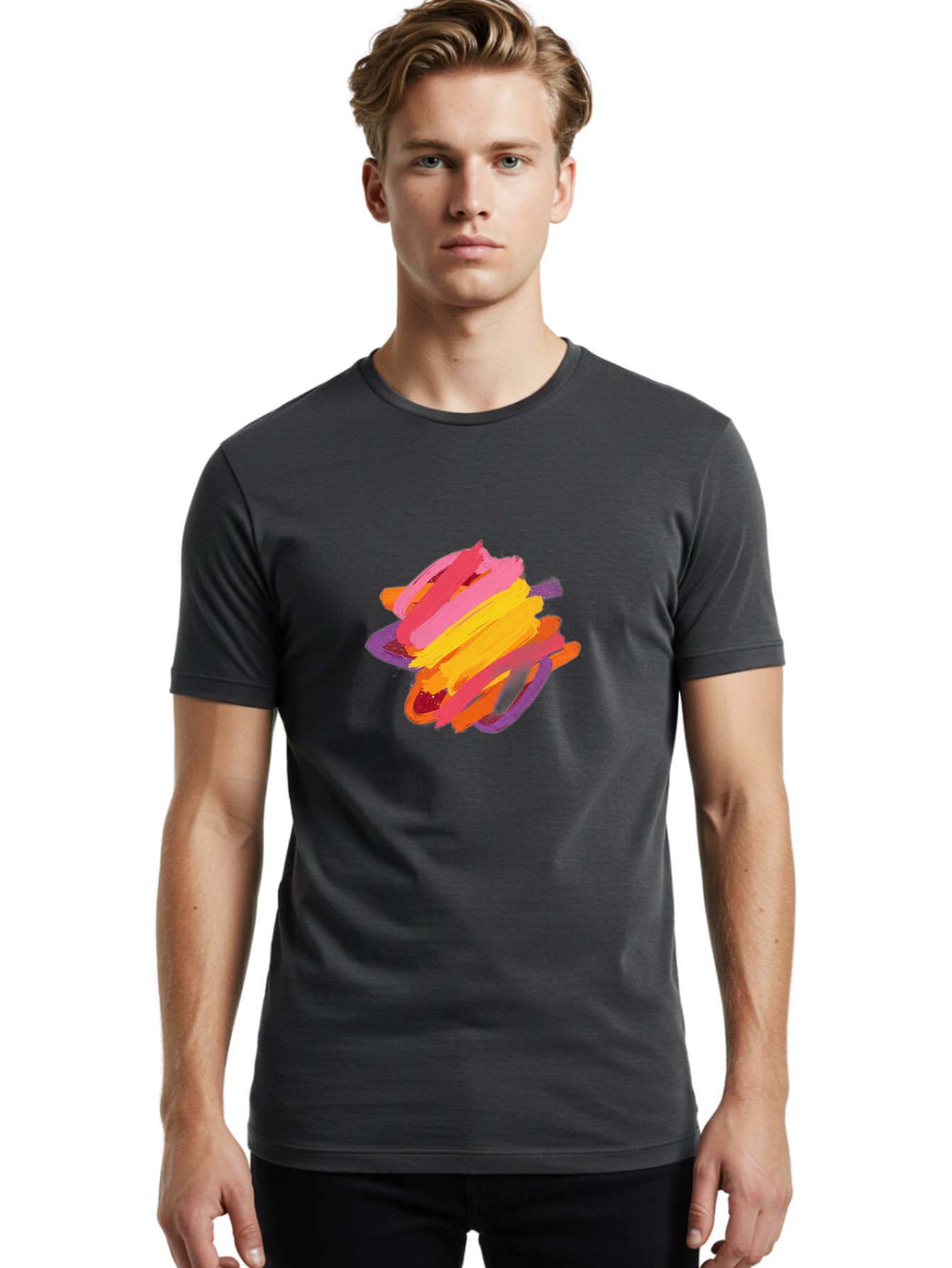 Abstract-Brush-Stroke Men'S Graphic Tee, 100% Cotton, Comfortable Casual Summer Wear, Machine Washable, Vintage Camera, Old Camera, Antique Camera, Black Camera, Classic Photography, Photography Equipment, Nostalgic Device, Film Camera, Bag122