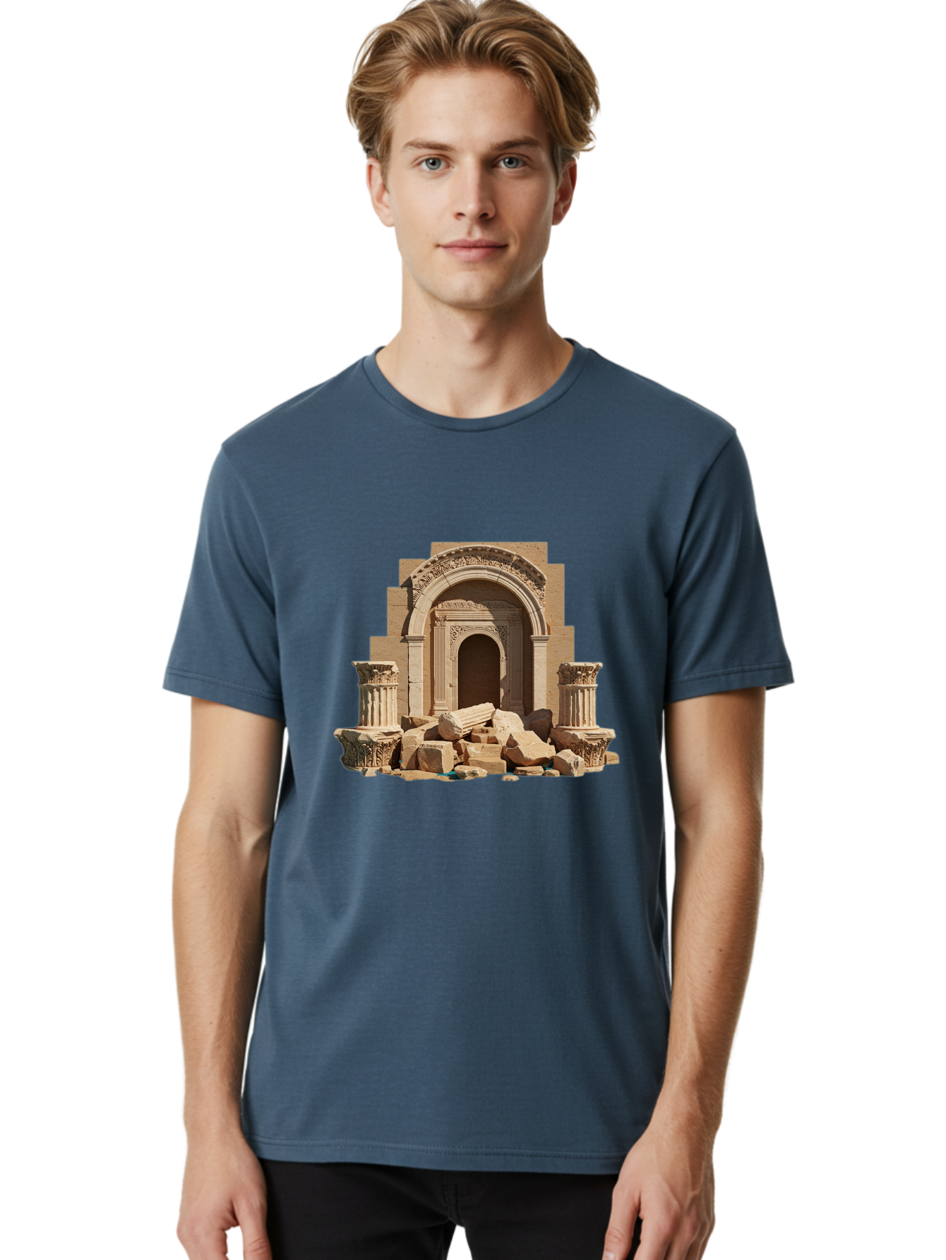 Ancient-Archway-Ruins Men'S Graphic Tee, 100% Cotton, Comfortable Casual Summer Wear, Machine Washable, Vintage Camera, Old Camera, Antique Camera, Black Camera, Classic Photography, Photography Equipment, Nostalgic Device, Film Camera, Bag133