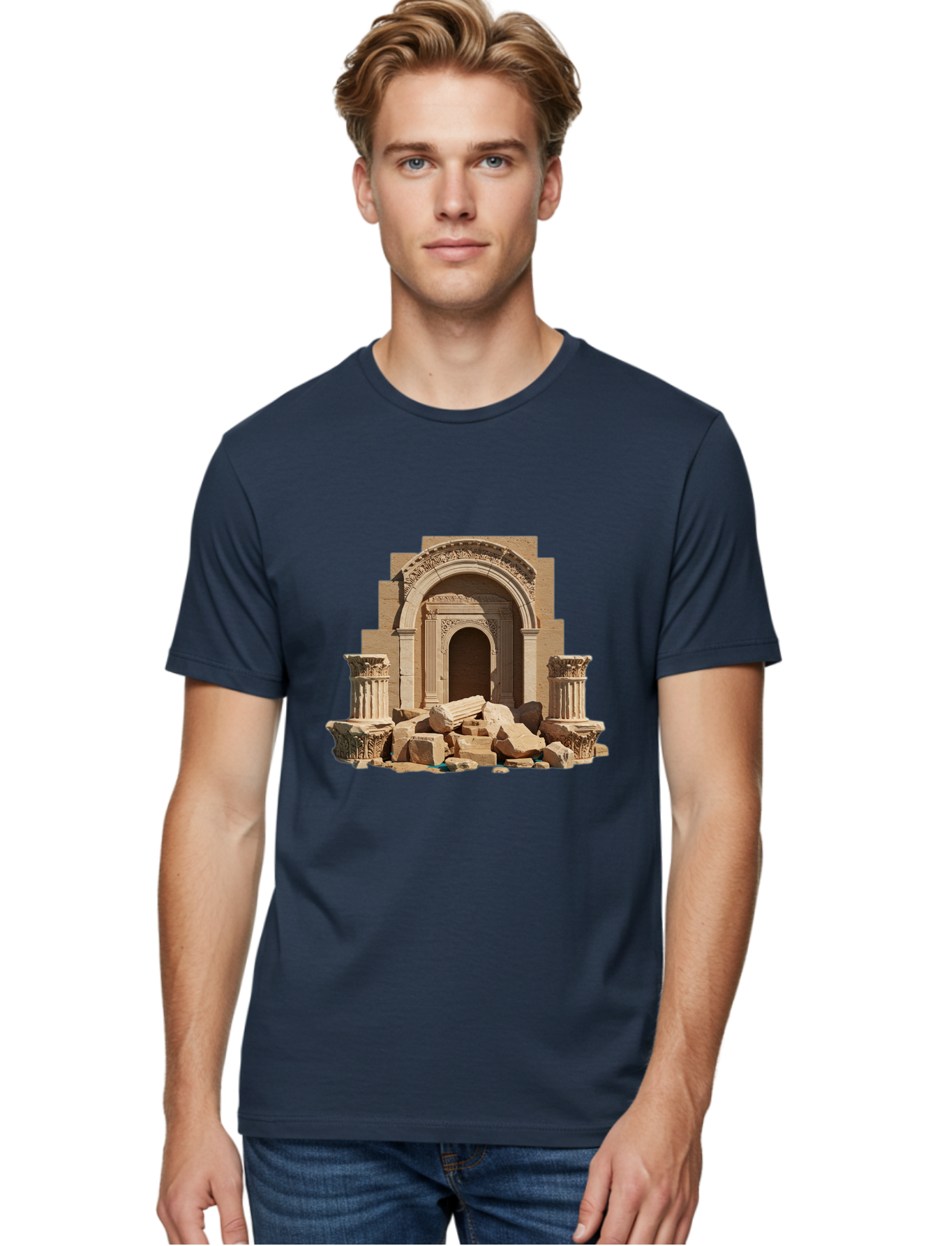 Ancient-Archway-Ruins Men'S Graphic Tee, 100% Cotton, Comfortable Casual Summer Wear, Machine Washable, Vintage Camera, Old Camera, Antique Camera, Black Camera, Classic Photography, Photography Equipment, Nostalgic Device, Film Camera, Bag133
