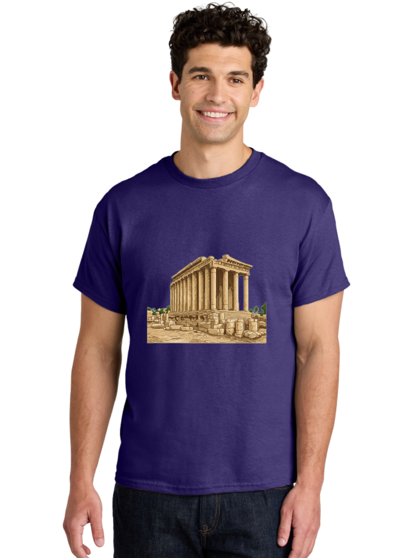 Ancient-Greek-Temple Men'S Graphic Tee, 100% Cotton, Comfortable Casual Summer Wear, Machine Washable, Vintage Camera, Old Camera, Antique Camera, Black Camera, Classic Photography, Photography Equipment, Nostalgic Device, Film Camera, Bag134