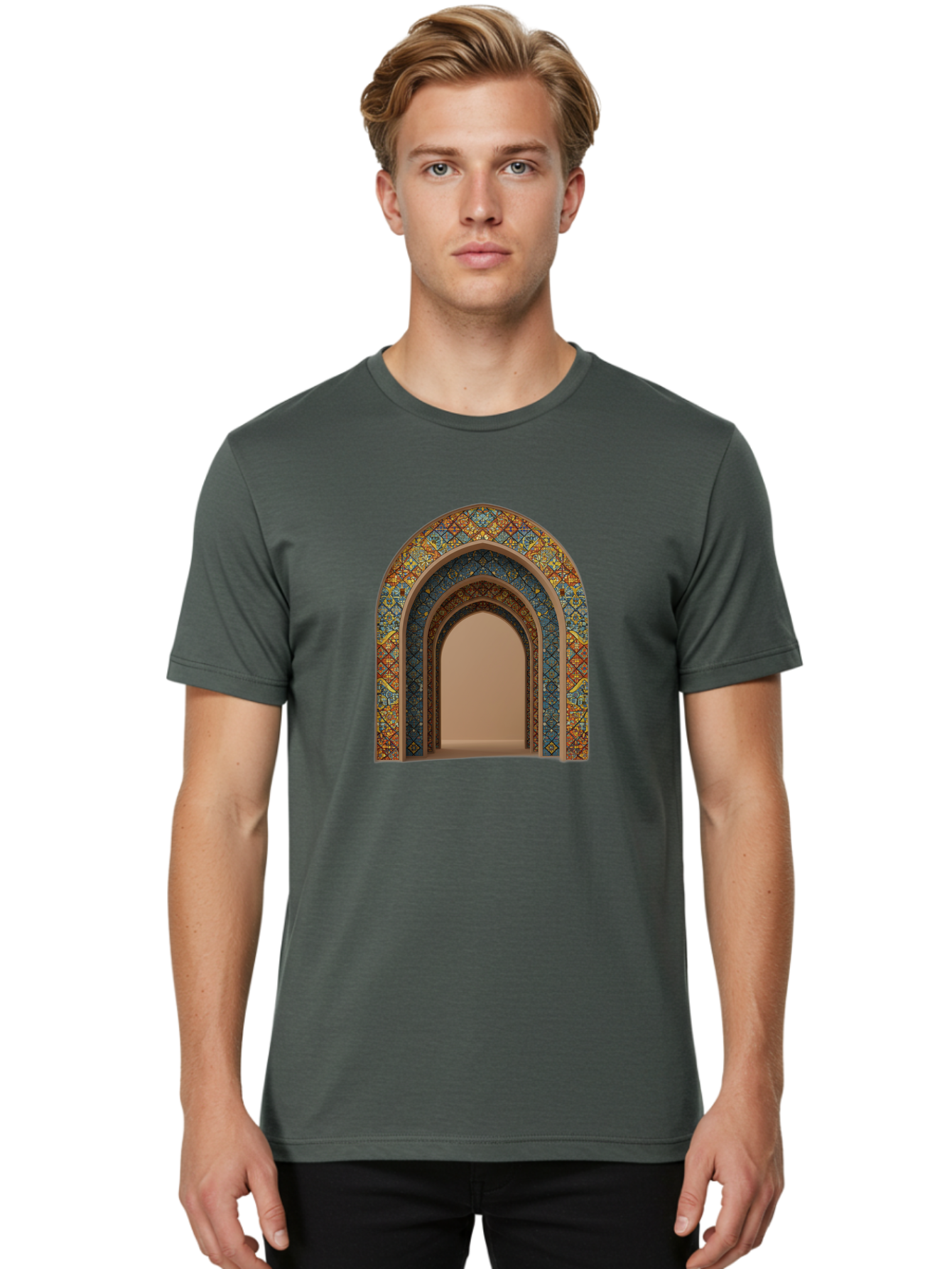 Arched-Doorway Men'S Graphic Tee, 100% Cotton, Comfortable Casual Summer Wear, Machine Washable, Vintage Camera, Old Camera, Antique Camera, Black Camera, Classic Photography, Photography Equipment, Nostalgic Device, Film Camera, Camera Art Bag141