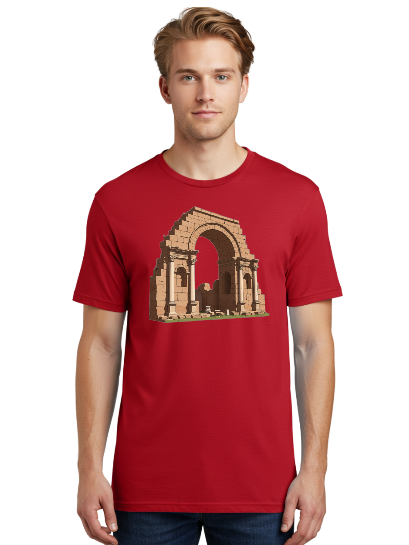 Archway-Ruins Men'S Graphic Tee, 100% Cotton, Comfortable Casual Summer Wear, Machine Washable, Vintage Camera, Old Camera, Antique Camera, Black Camera, Classic Photography, Photography Equipment, Nostalgic Device, Film Camera, Camera Art Bag146