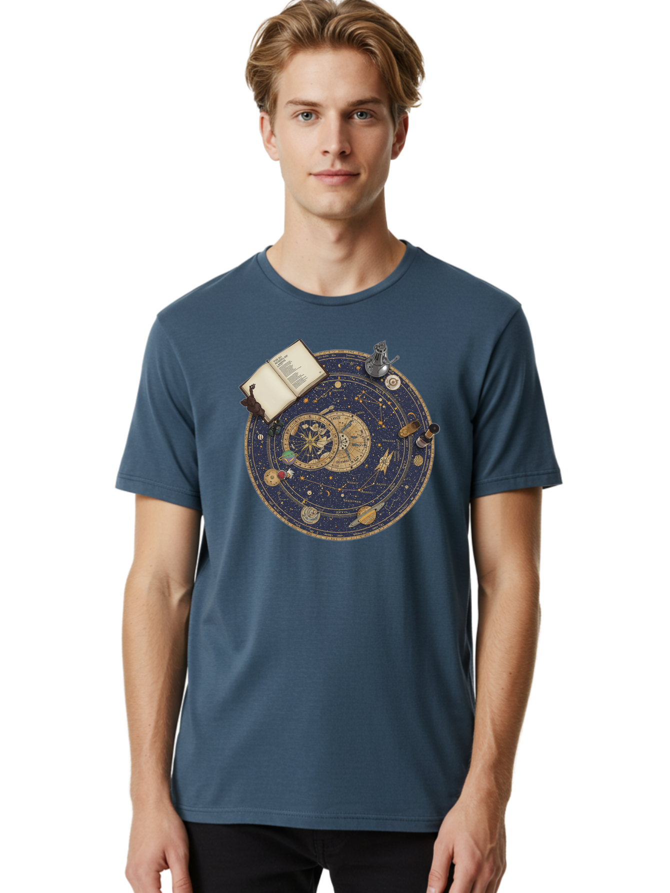 Astronomy-Wheel Men'S Graphic Tee, 100% Cotton, Comfortable Casual Summer Wear, Machine Washable, Vintage Camera, Old Camera, Antique Camera, Black Camera, Classic Photography, Photography Equipment, Nostalgic Device, Film Camera, Camera Art Bag153