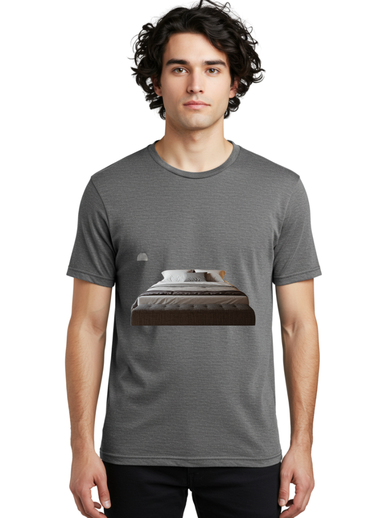 Bed-With-White-Pillows Men'S Graphic Tee, 100% Cotton, Comfortable Casual Summer Wear, Machine Washable, Vintage Camera, Old Camera, Antique Camera, Black Camera, Classic Photography, Photography Equipment, Nostalgic Device, Film Camera, Bag168