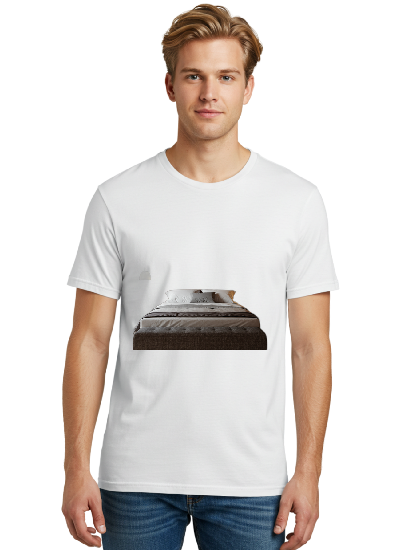 Bed-With-White-Pillows Men'S Graphic Tee, 100% Cotton, Comfortable Casual Summer Wear, Machine Washable, Vintage Camera, Old Camera, Antique Camera, Black Camera, Classic Photography, Photography Equipment, Nostalgic Device, Film Camera, Bag168