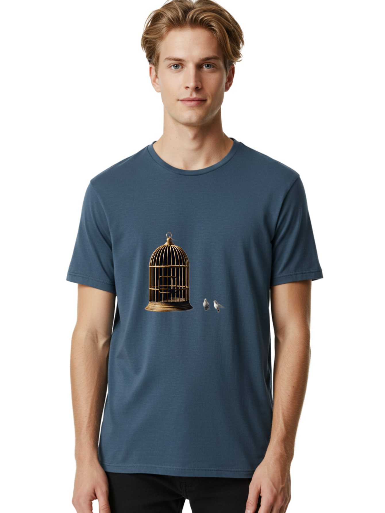 Bird-Cage-And-Birds Men'S Graphic Tee, 100% Cotton, Comfortable Casual Summer Wear, Machine Washable, Vintage Camera, Old Camera, Antique Camera, Black Camera, Classic Photography, Photography Equipment, Nostalgic Device, Film Camera, Bag172