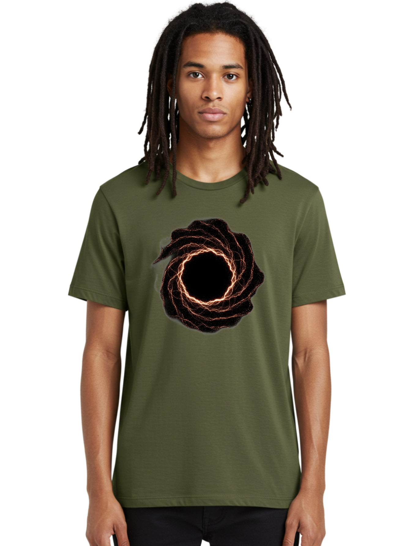 Black-Hole-Vortex Men'S Graphic Tee, 100% Cotton, Comfortable Casual Summer Wear, Machine Washable, Vintage Camera, Old Camera, Antique Camera, Black Camera, Classic Photography, Photography Equipment, Nostalgic Device, Film Camera, Camera Art Bag180