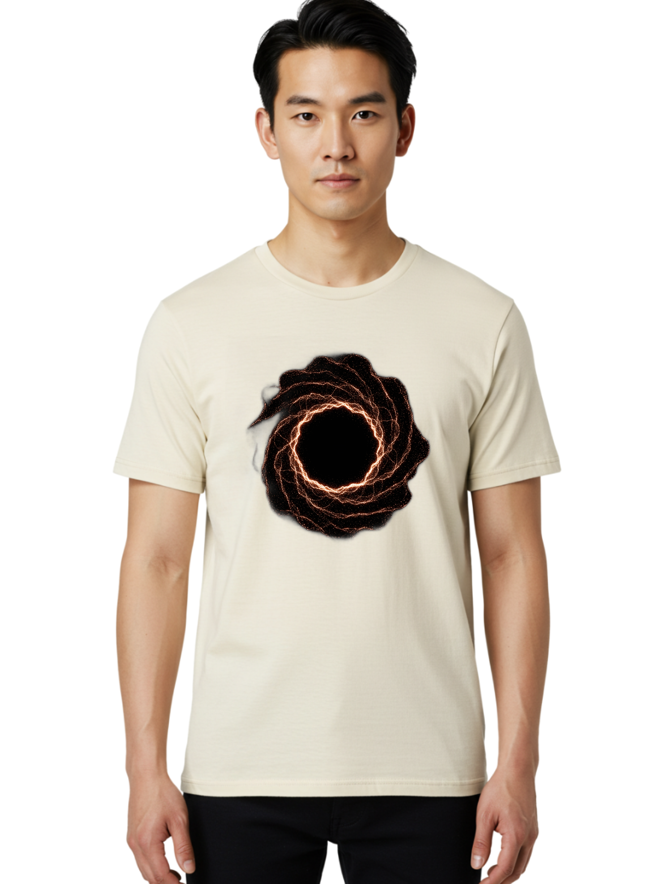 Black-Hole-Vortex Men'S Graphic Tee, 100% Cotton, Comfortable Casual Summer Wear, Machine Washable, Vintage Camera, Old Camera, Antique Camera, Black Camera, Classic Photography, Photography Equipment, Nostalgic Device, Film Camera, Camera Art Bag180