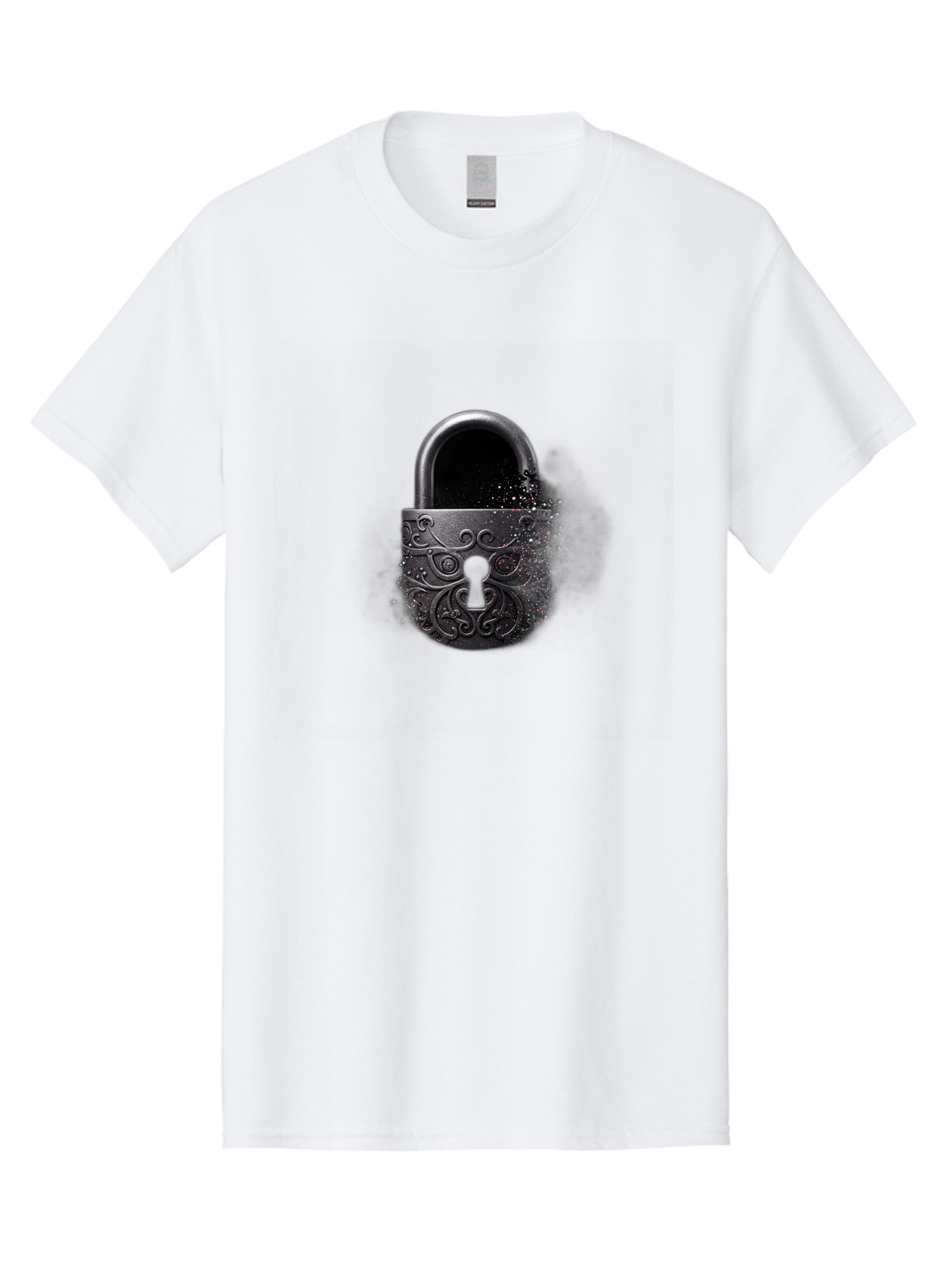 Black-Padlock Men'S Graphic Tee, 100% Cotton, Comfortable Casual Summer Wear, Machine Washable, Vintage Camera, Old Camera, Antique Camera, Black Camera, Classic Photography, Photography Equipment, Nostalgic Device, Film Camera, Camera Art Bag181