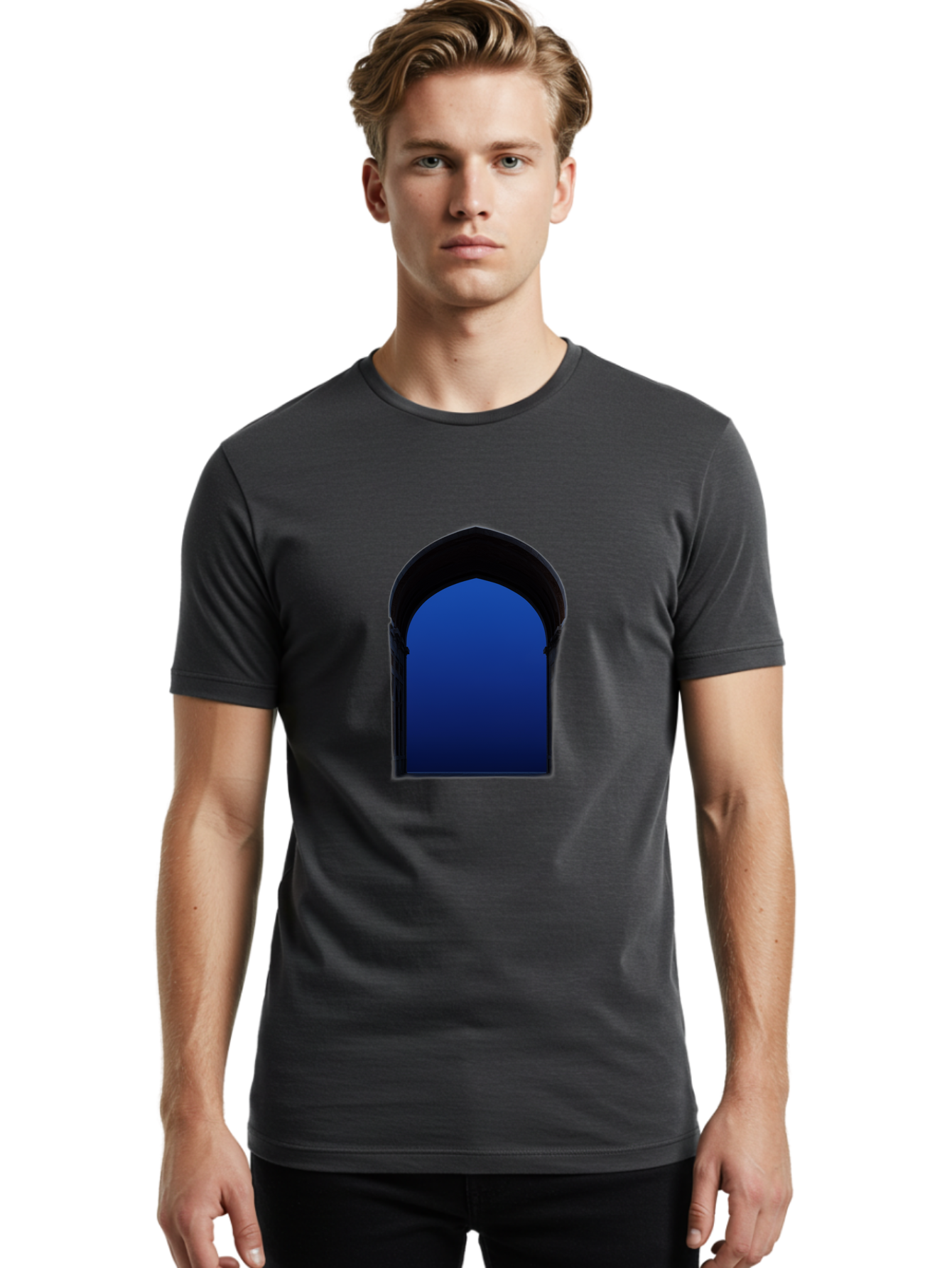 Blue-Arch Men'S Graphic Tee, 100% Cotton, Comfortable Casual Summer Wear, Machine Washable, Vintage Camera, Old Camera, Antique Camera, Black Camera, Classic Photography, Photography Equipment, Nostalgic Device, Film Camera, Camera Art Bag186