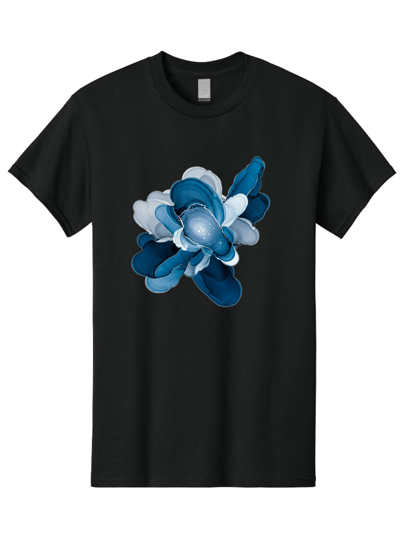 Blue-Digital-Flower Men'S Graphic Tee, 100% Cotton, Comfortable Casual Summer Wear, Machine Washable, Vintage Camera, Old Camera, Antique Camera, Black Camera, Classic Photography, Photography Equipment, Nostalgic Device, Film Camera, Bag191