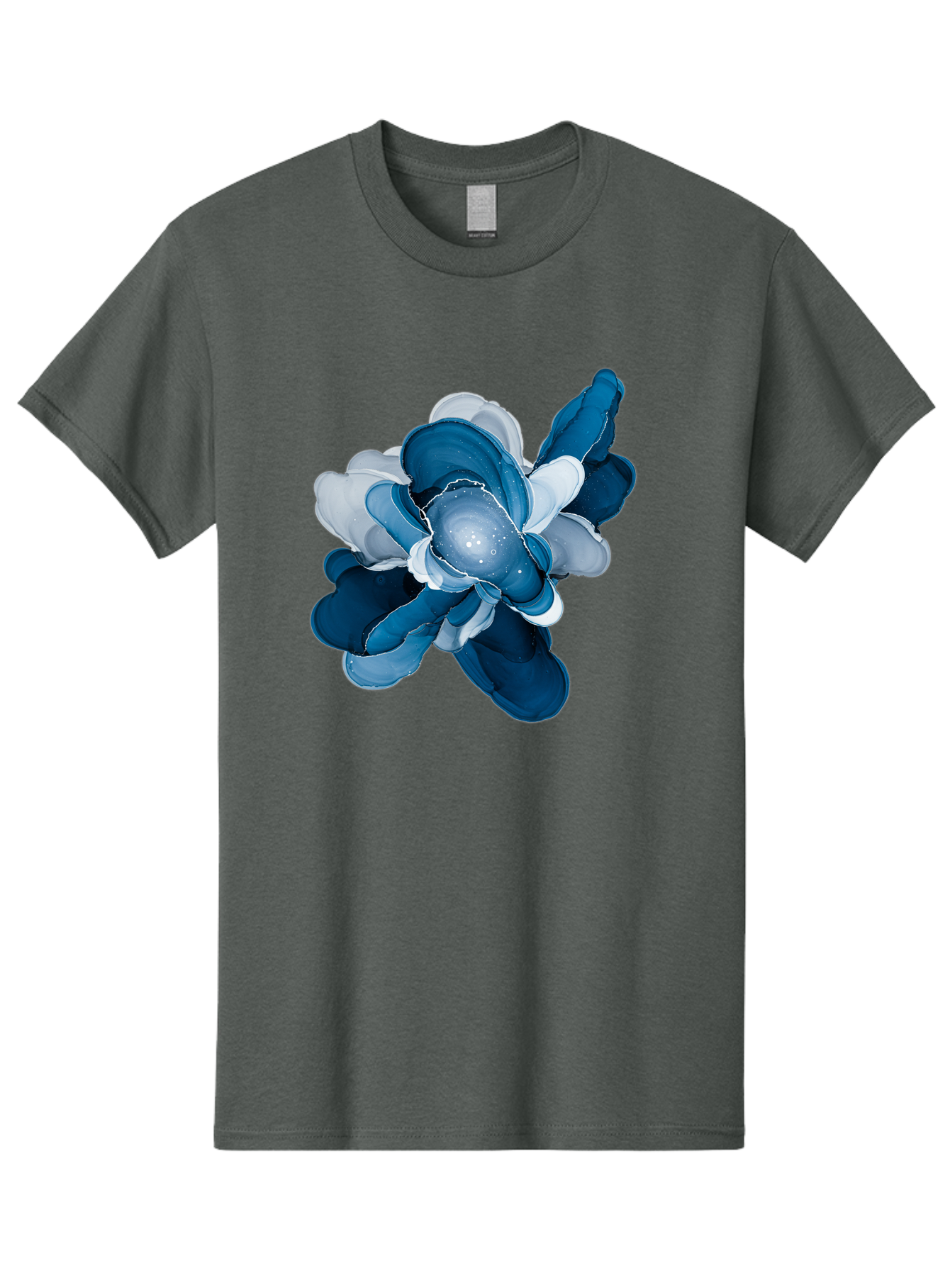 Blue-Digital-Flower Men'S Graphic Tee, 100% Cotton, Comfortable Casual Summer Wear, Machine Washable, Vintage Camera, Old Camera, Antique Camera, Black Camera, Classic Photography, Photography Equipment, Nostalgic Device, Film Camera, Bag191