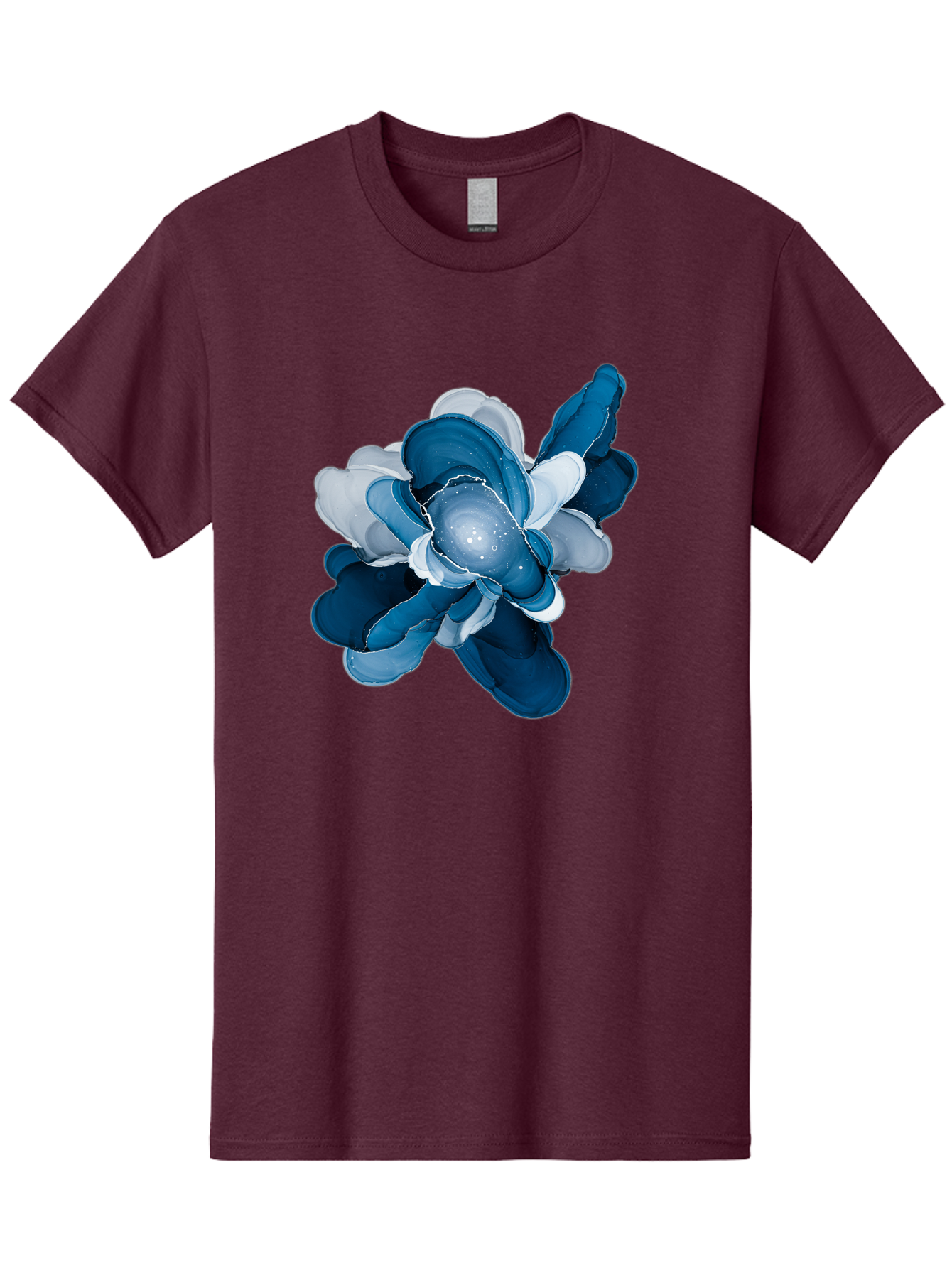 Blue-Digital-Flower Men'S Graphic Tee, 100% Cotton, Comfortable Casual Summer Wear, Machine Washable, Vintage Camera, Old Camera, Antique Camera, Black Camera, Classic Photography, Photography Equipment, Nostalgic Device, Film Camera, Bag191