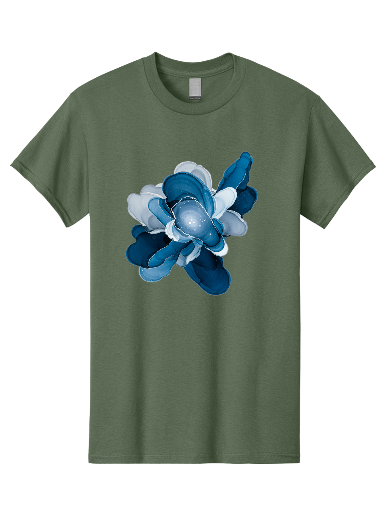 Blue-Digital-Flower Men'S Graphic Tee, 100% Cotton, Comfortable Casual Summer Wear, Machine Washable, Vintage Camera, Old Camera, Antique Camera, Black Camera, Classic Photography, Photography Equipment, Nostalgic Device, Film Camera, Bag191