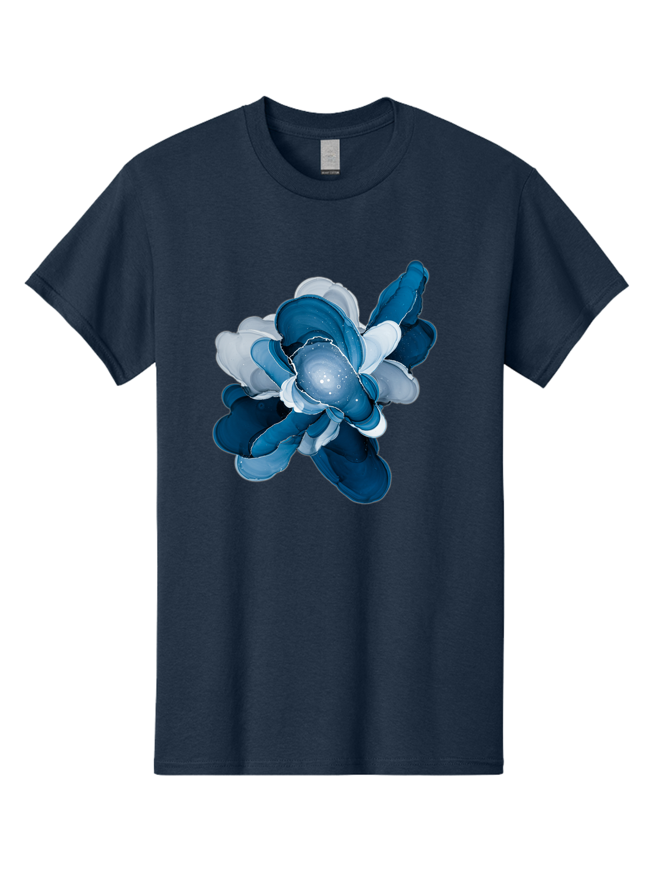 Blue-Digital-Flower Men'S Graphic Tee, 100% Cotton, Comfortable Casual Summer Wear, Machine Washable, Vintage Camera, Old Camera, Antique Camera, Black Camera, Classic Photography, Photography Equipment, Nostalgic Device, Film Camera, Bag191