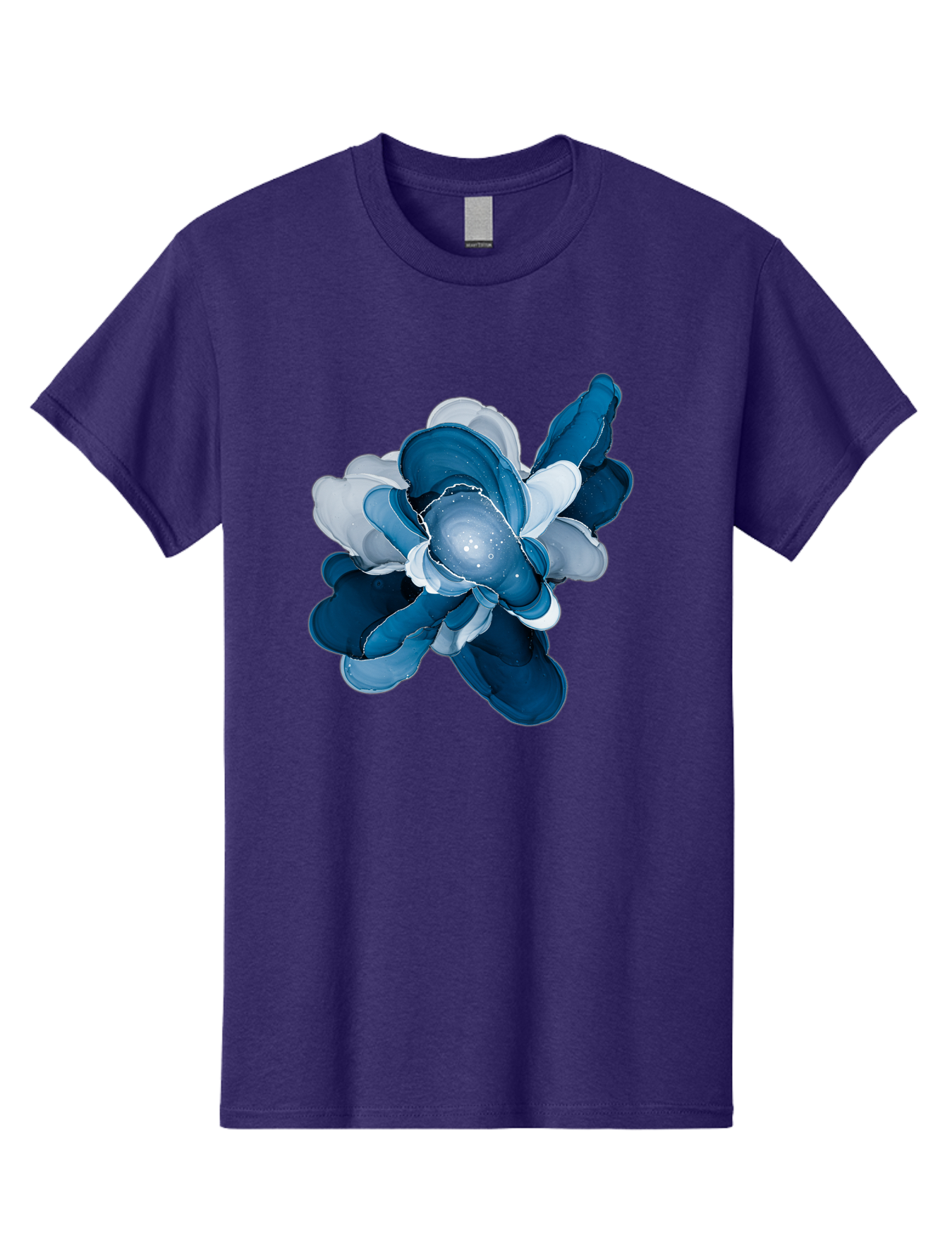 Blue-Digital-Flower Men'S Graphic Tee, 100% Cotton, Comfortable Casual Summer Wear, Machine Washable, Vintage Camera, Old Camera, Antique Camera, Black Camera, Classic Photography, Photography Equipment, Nostalgic Device, Film Camera, Bag191