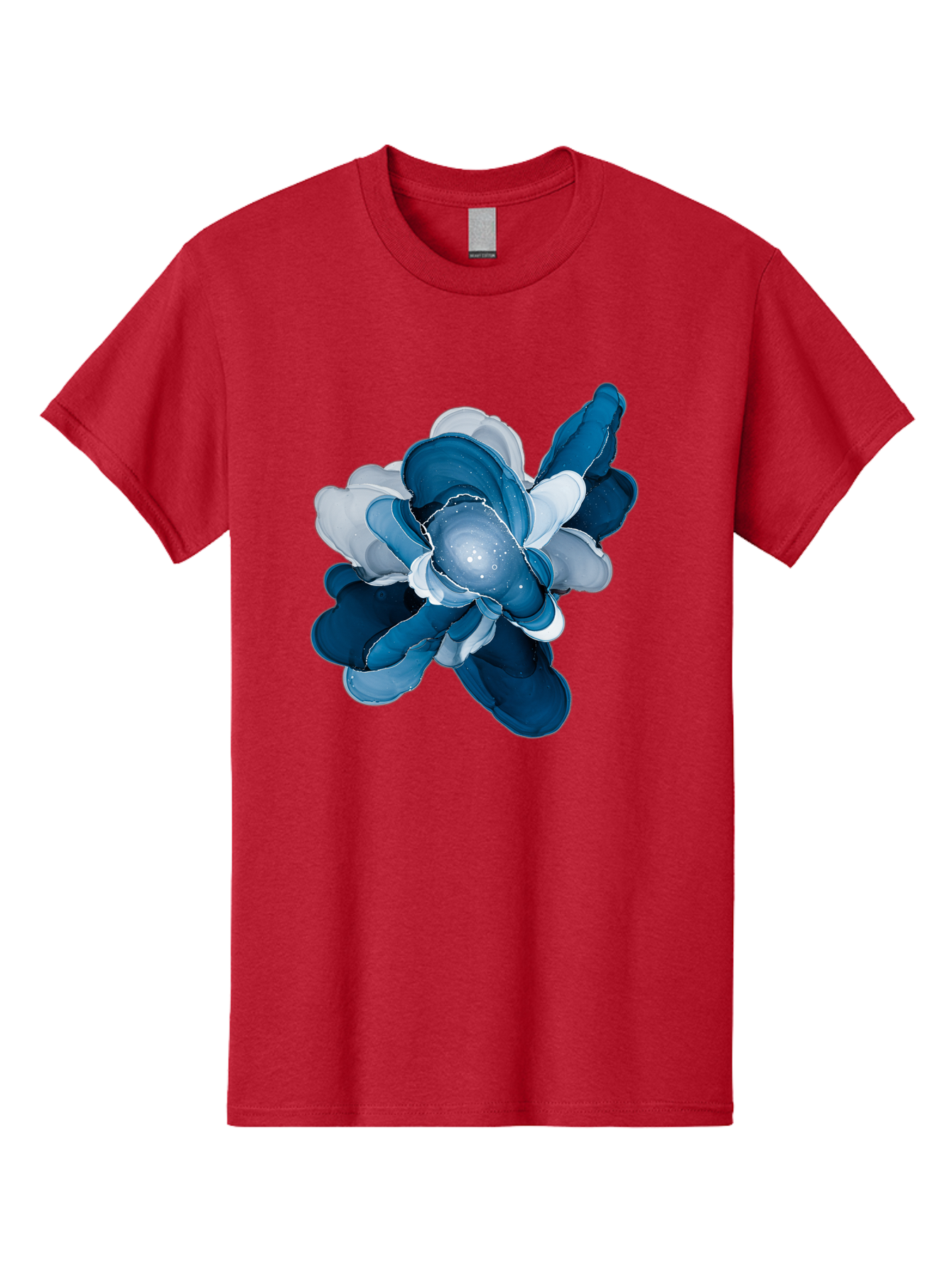 Blue-Digital-Flower Men'S Graphic Tee, 100% Cotton, Comfortable Casual Summer Wear, Machine Washable, Vintage Camera, Old Camera, Antique Camera, Black Camera, Classic Photography, Photography Equipment, Nostalgic Device, Film Camera, Bag191