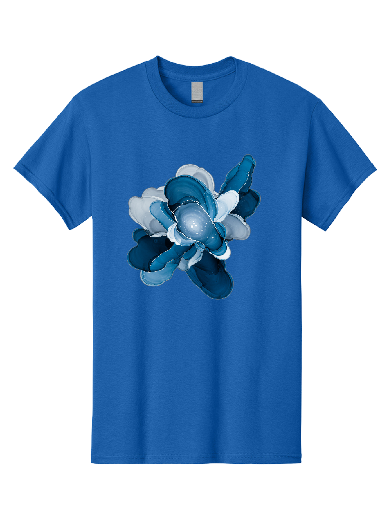Blue-Digital-Flower Men'S Graphic Tee, 100% Cotton, Comfortable Casual Summer Wear, Machine Washable, Vintage Camera, Old Camera, Antique Camera, Black Camera, Classic Photography, Photography Equipment, Nostalgic Device, Film Camera, Bag191