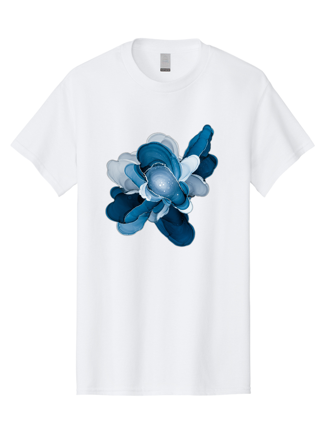 Blue-Digital-Flower Men'S Graphic Tee, 100% Cotton, Comfortable Casual Summer Wear, Machine Washable, Vintage Camera, Old Camera, Antique Camera, Black Camera, Classic Photography, Photography Equipment, Nostalgic Device, Film Camera, Bag191