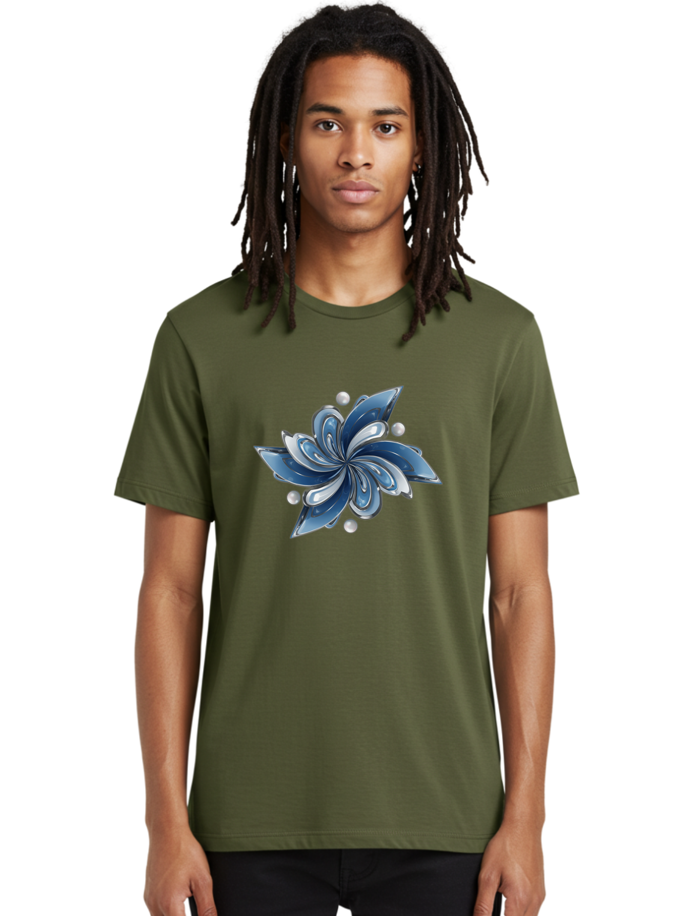 Blue-Flower Men'S Graphic Tee, 100% Cotton, Comfortable Casual Summer Wear, Machine Washable, Vintage Camera, Old Camera, Antique Camera, Black Camera, Classic Photography, Photography Equipment, Nostalgic Device, Film Camera, Camera Art Bag193
