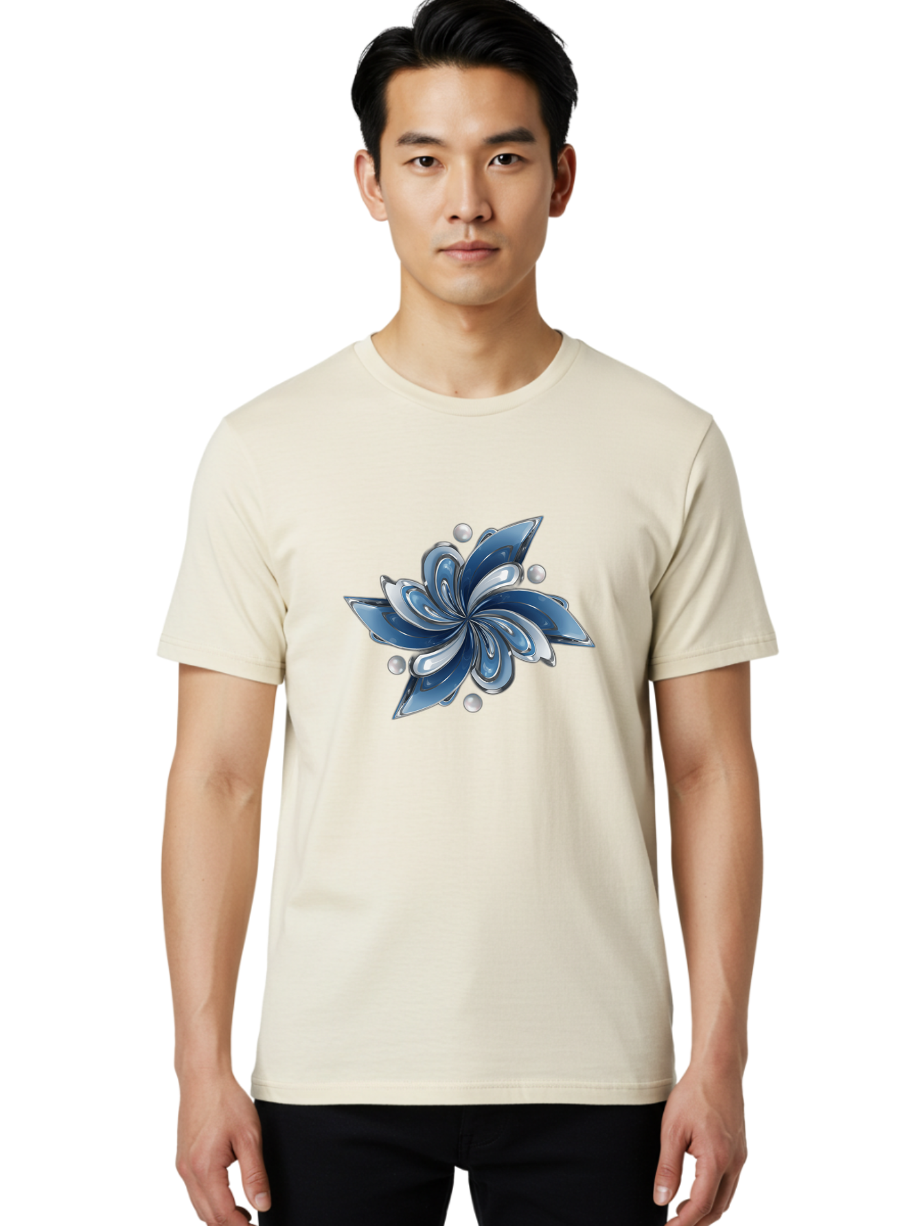 Blue-Flower Men'S Graphic Tee, 100% Cotton, Comfortable Casual Summer Wear, Machine Washable, Vintage Camera, Old Camera, Antique Camera, Black Camera, Classic Photography, Photography Equipment, Nostalgic Device, Film Camera, Camera Art Bag193