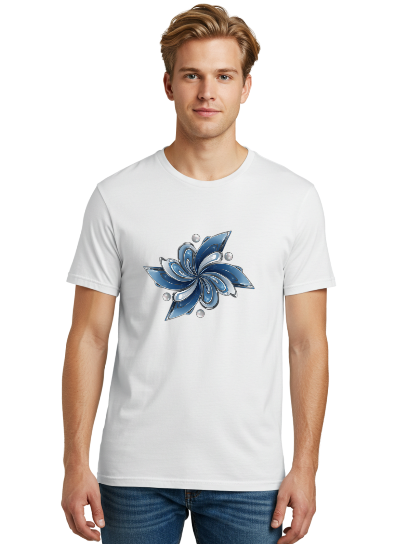 Blue-Flower Men'S Graphic Tee, 100% Cotton, Comfortable Casual Summer Wear, Machine Washable, Vintage Camera, Old Camera, Antique Camera, Black Camera, Classic Photography, Photography Equipment, Nostalgic Device, Film Camera, Camera Art Bag193