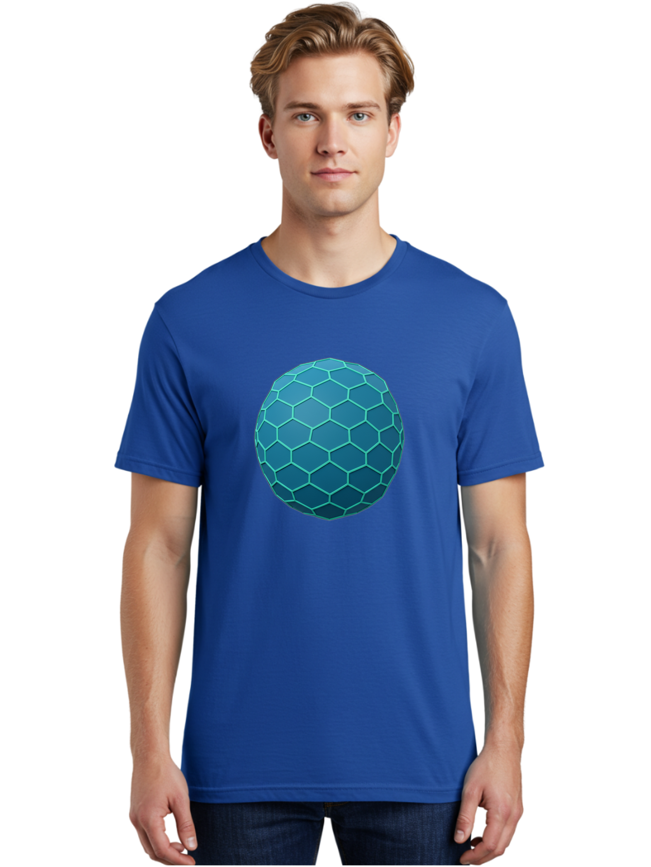 Blue-Hexagonal-Sphere Men'S Graphic Tee, 100% Cotton, Comfortable Casual Summer Wear, Machine Washable, Vintage Camera, Old Camera, Antique Camera, Black Camera, Classic Photography, Photography Equipment, Nostalgic Device, Film Camera, Bag194